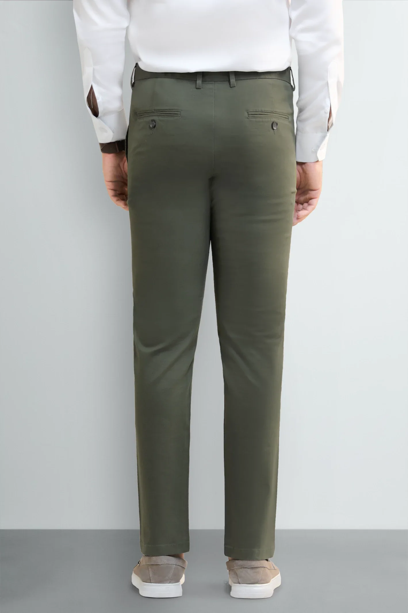 Olive Smart Fit Cotton Chinos - Image 3