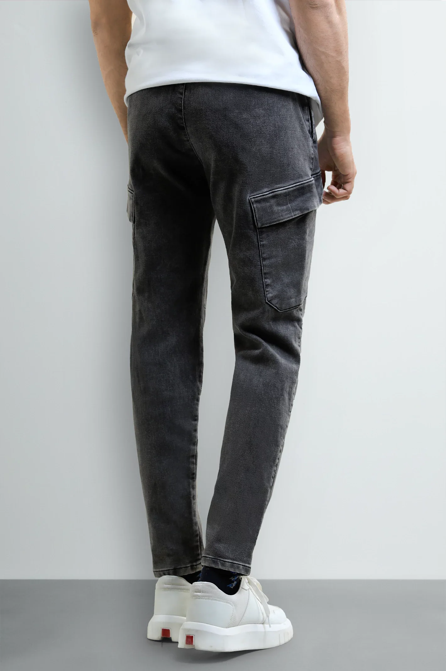 Charcoal Smart Fit Cargo Pants - Image 3