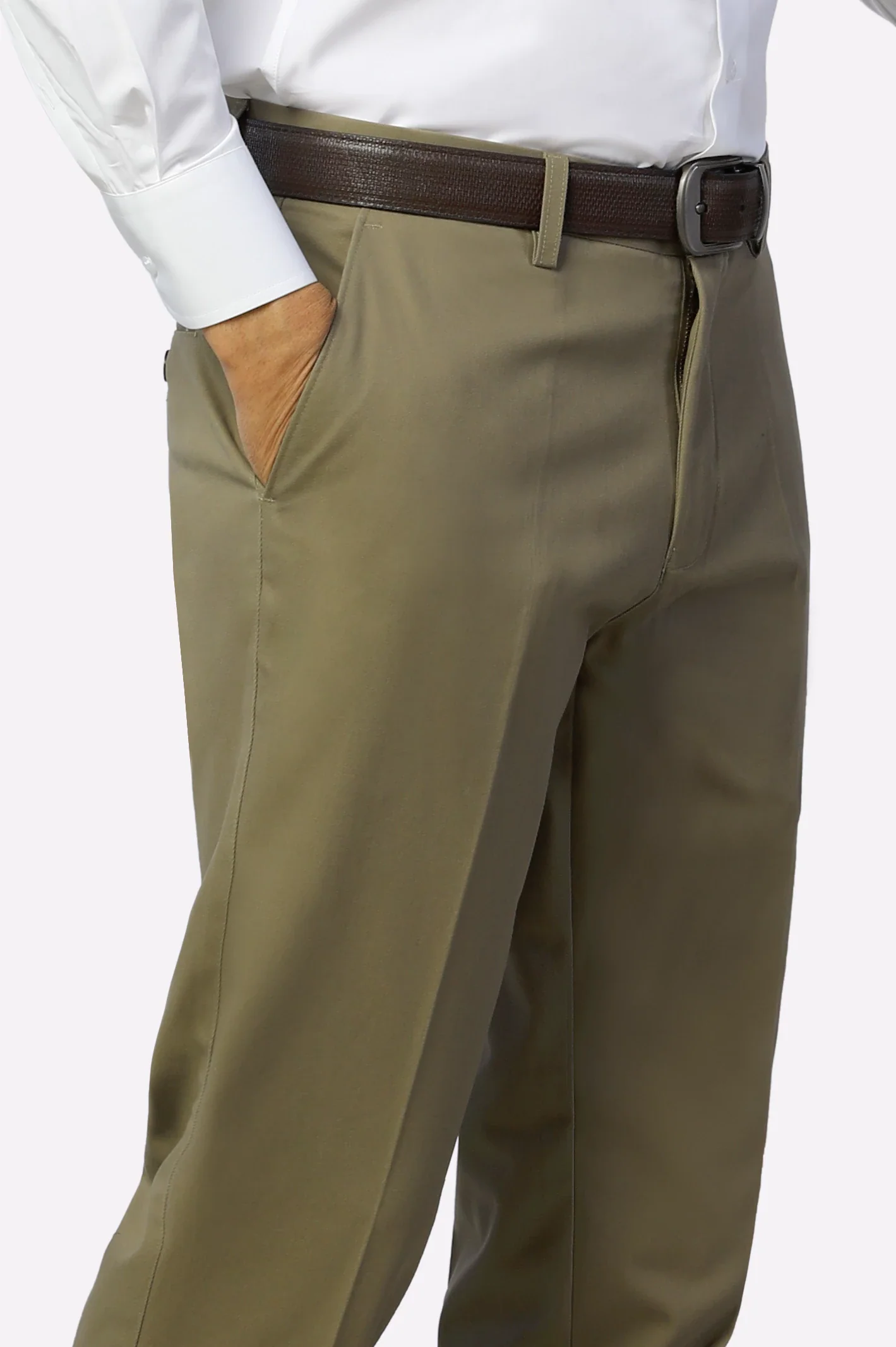 Brown Regular Fit Cotton Trouser - Image 2