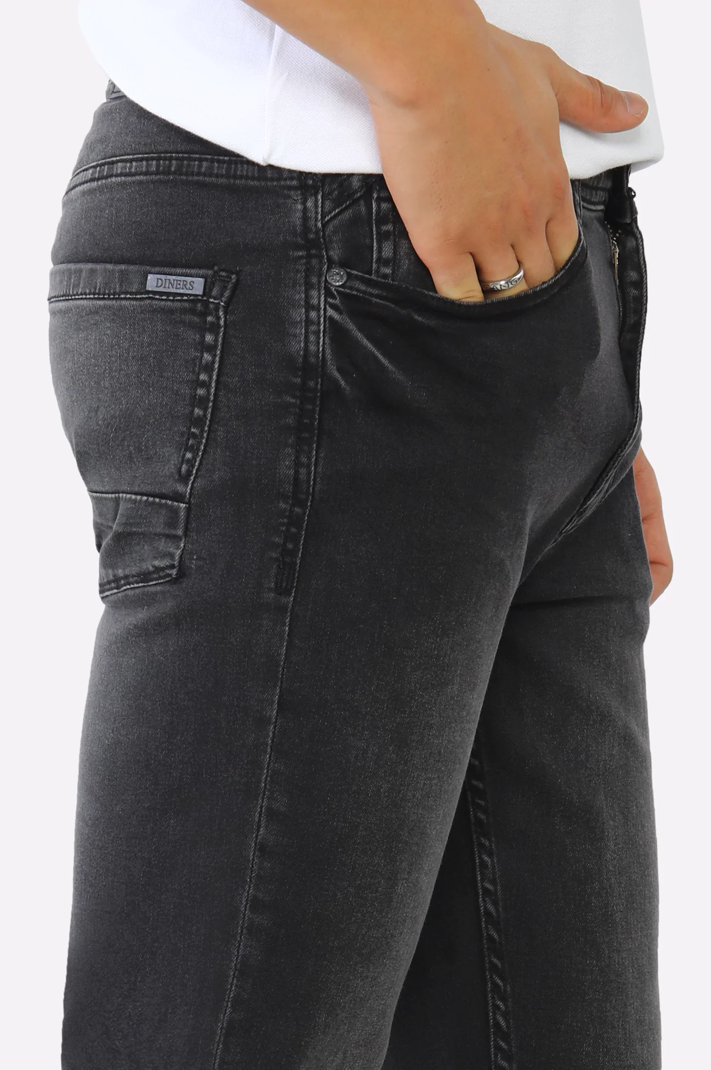Dark Grey Slim Fit Jeans - Image 2
