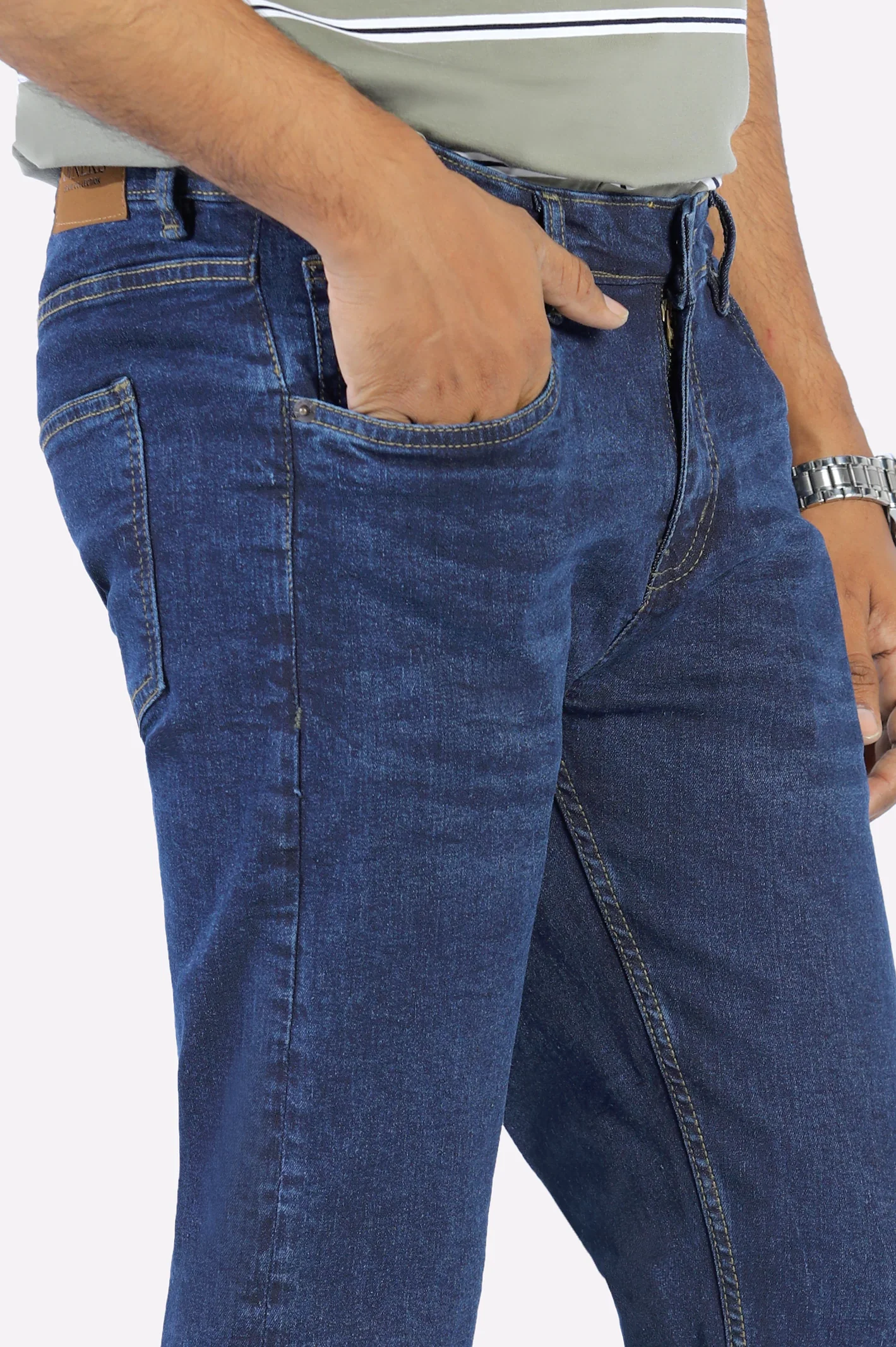 Dark Blue Slim Fit Jeans - Image 2