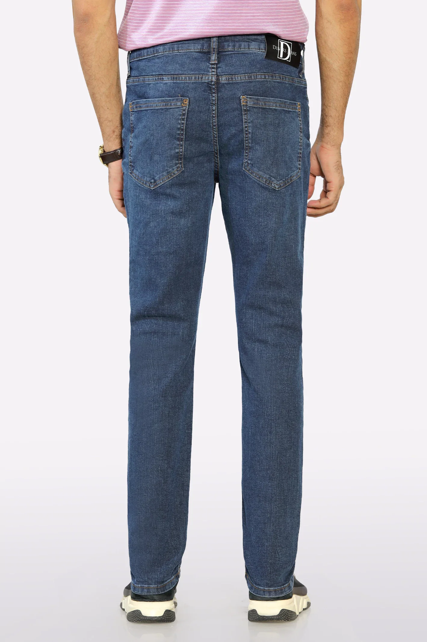 Dark Blue Modern Slim Fit Jeans - Image 3