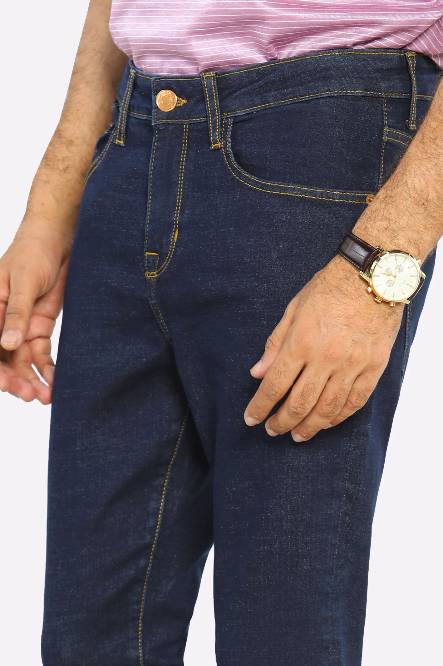Dark Blue Modern Slim Fit Jeans - Image 2
