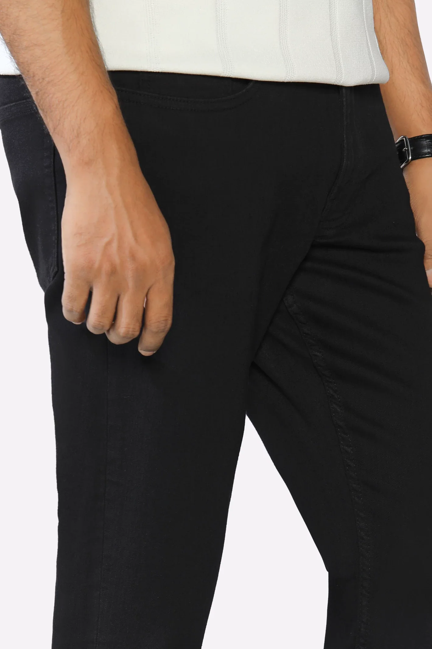 Black Modern Slim Fit Jeans - Image 2