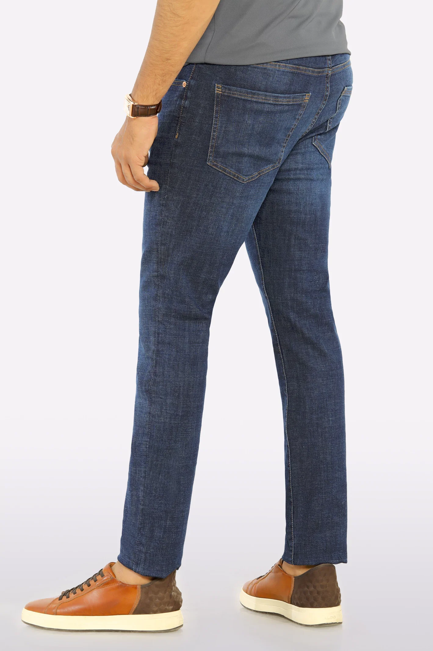 Dark Blue Modern Slim Fit Jeans - Image 3