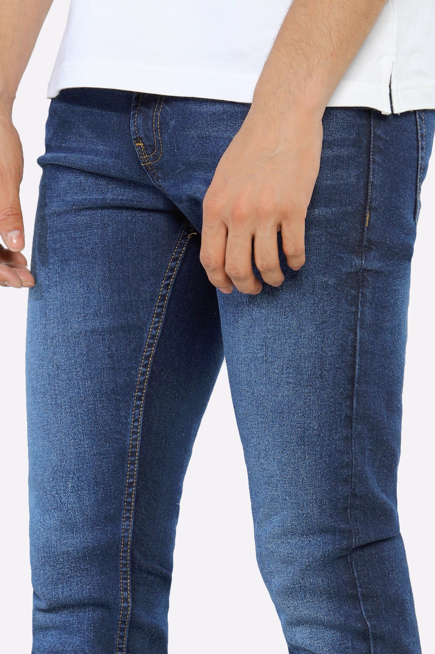 Dark Blue Tailored Fit Jeans - Image 3