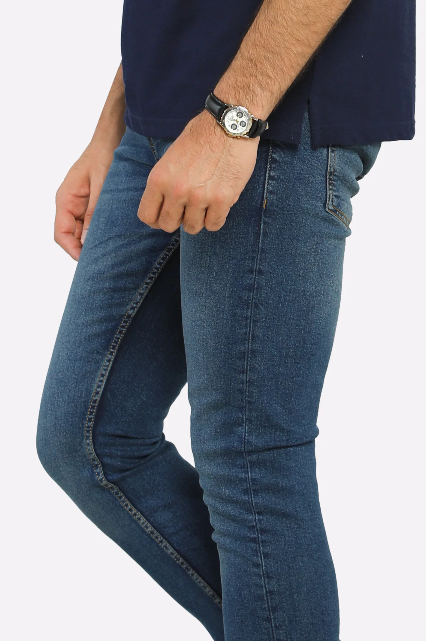 Blue Tailored Slim Fit Jeans - Image 2