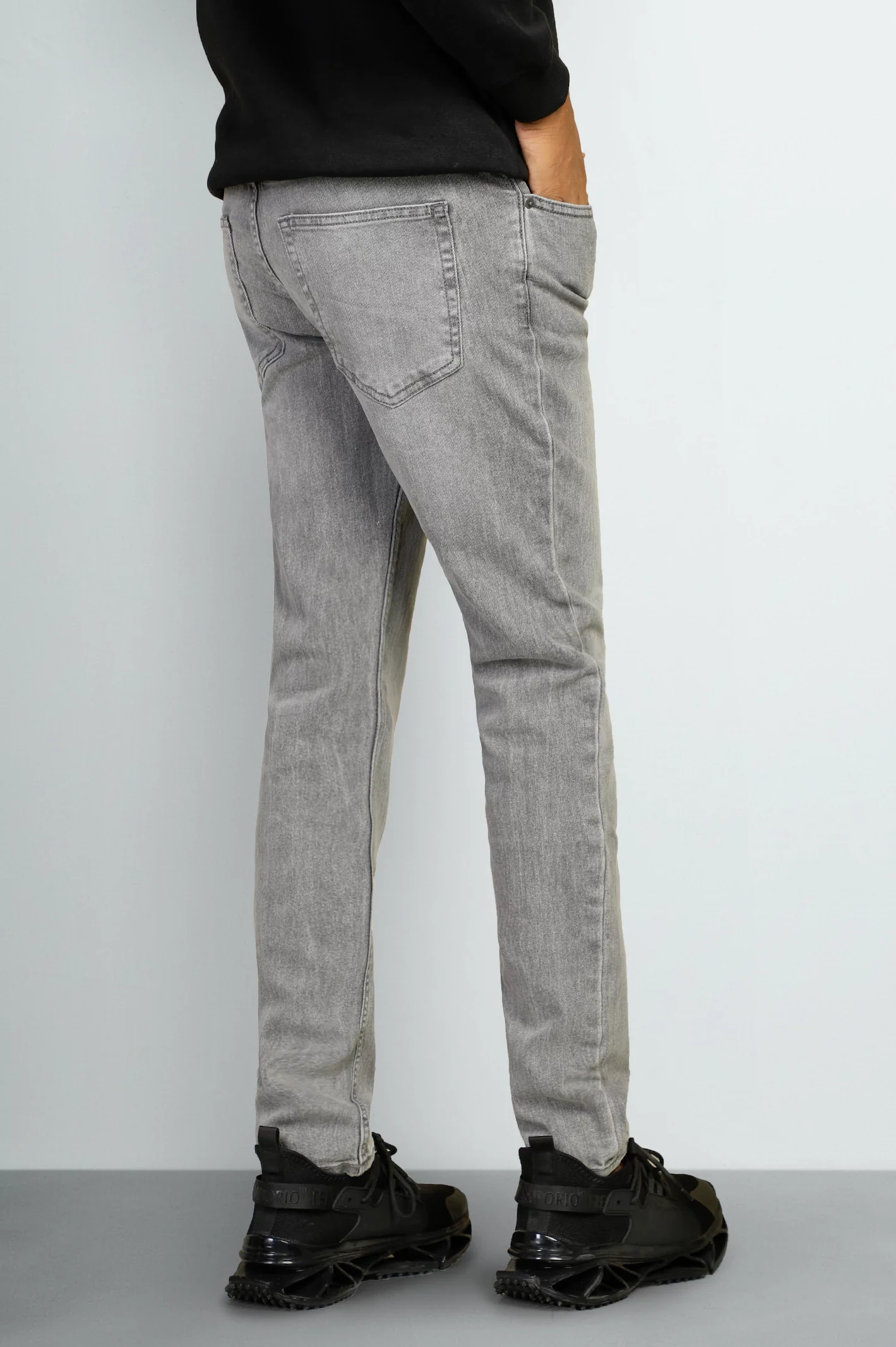 Grey Modern Slim Fit Jeans - Image 3