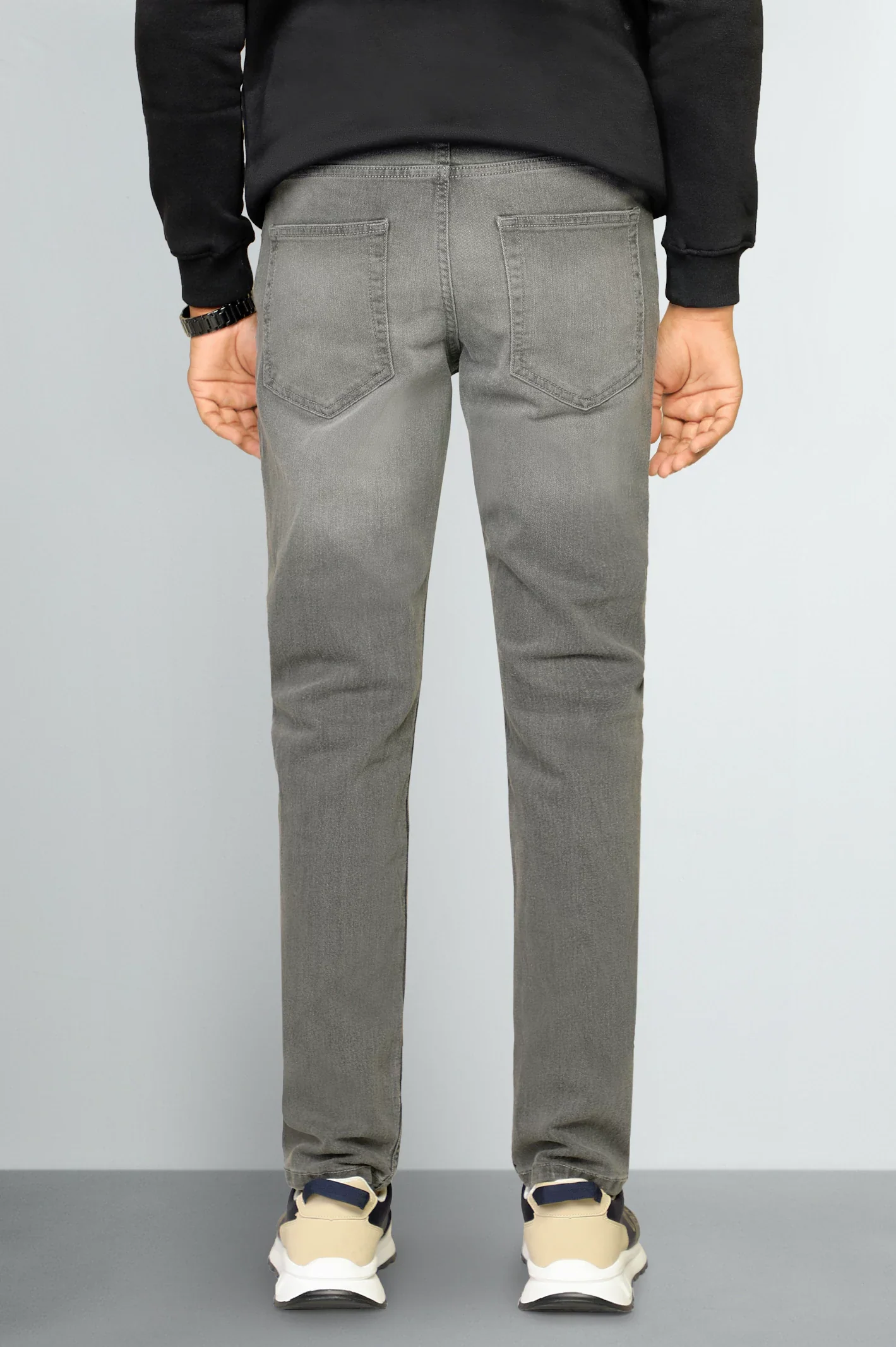 Grey Modern Slim Fit Jeans - Image 3