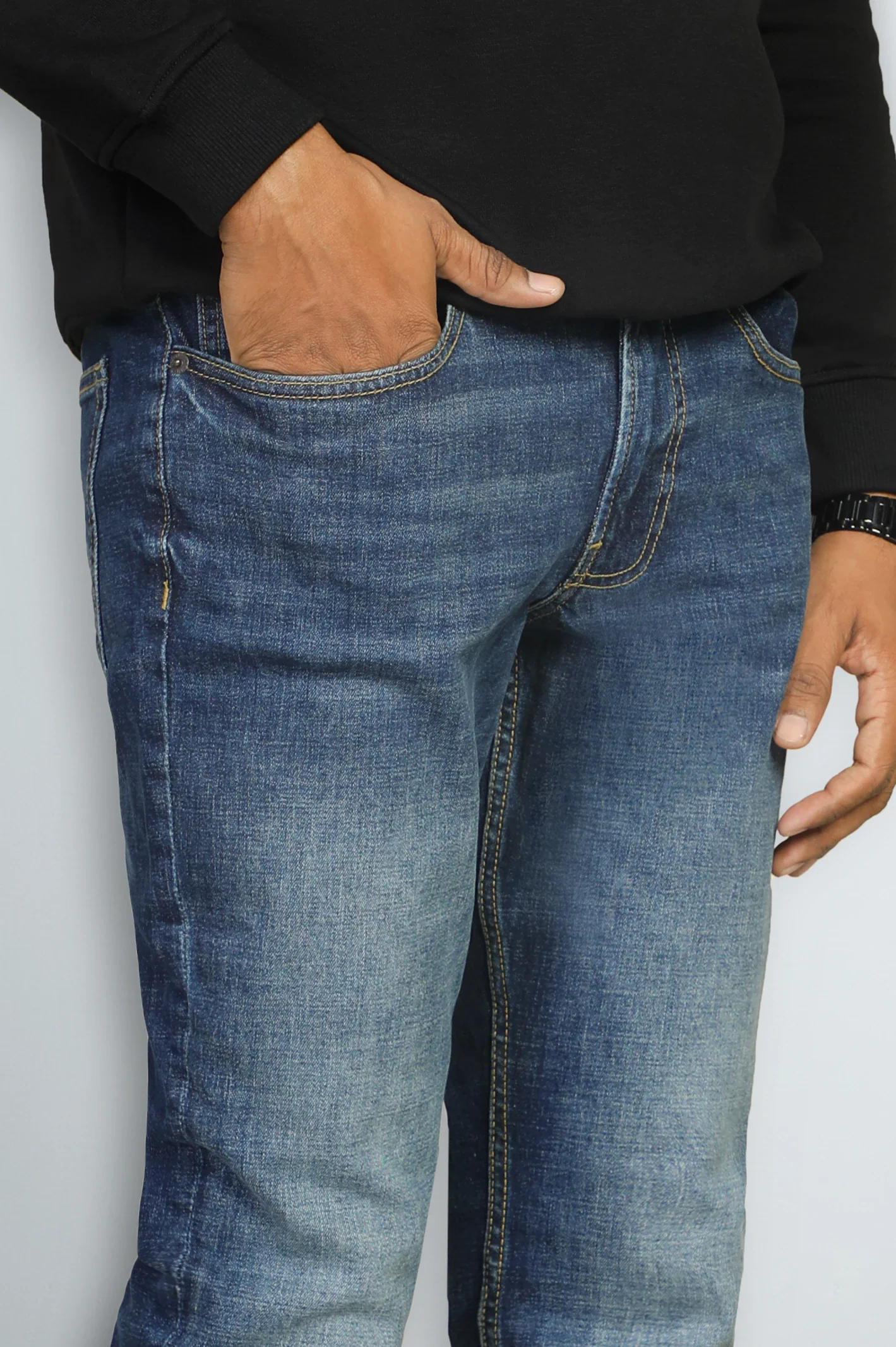 Blue Modern Slim Fit Jeans - Image 2