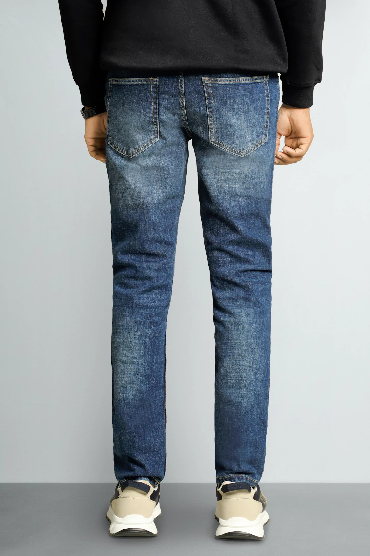 Blue Modern Slim Fit Jeans - Image 3