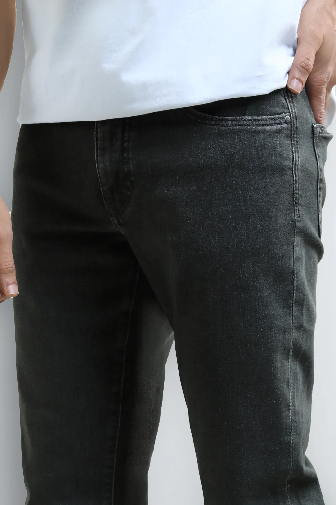 Olive Slim Fit Jeans - Image 2
