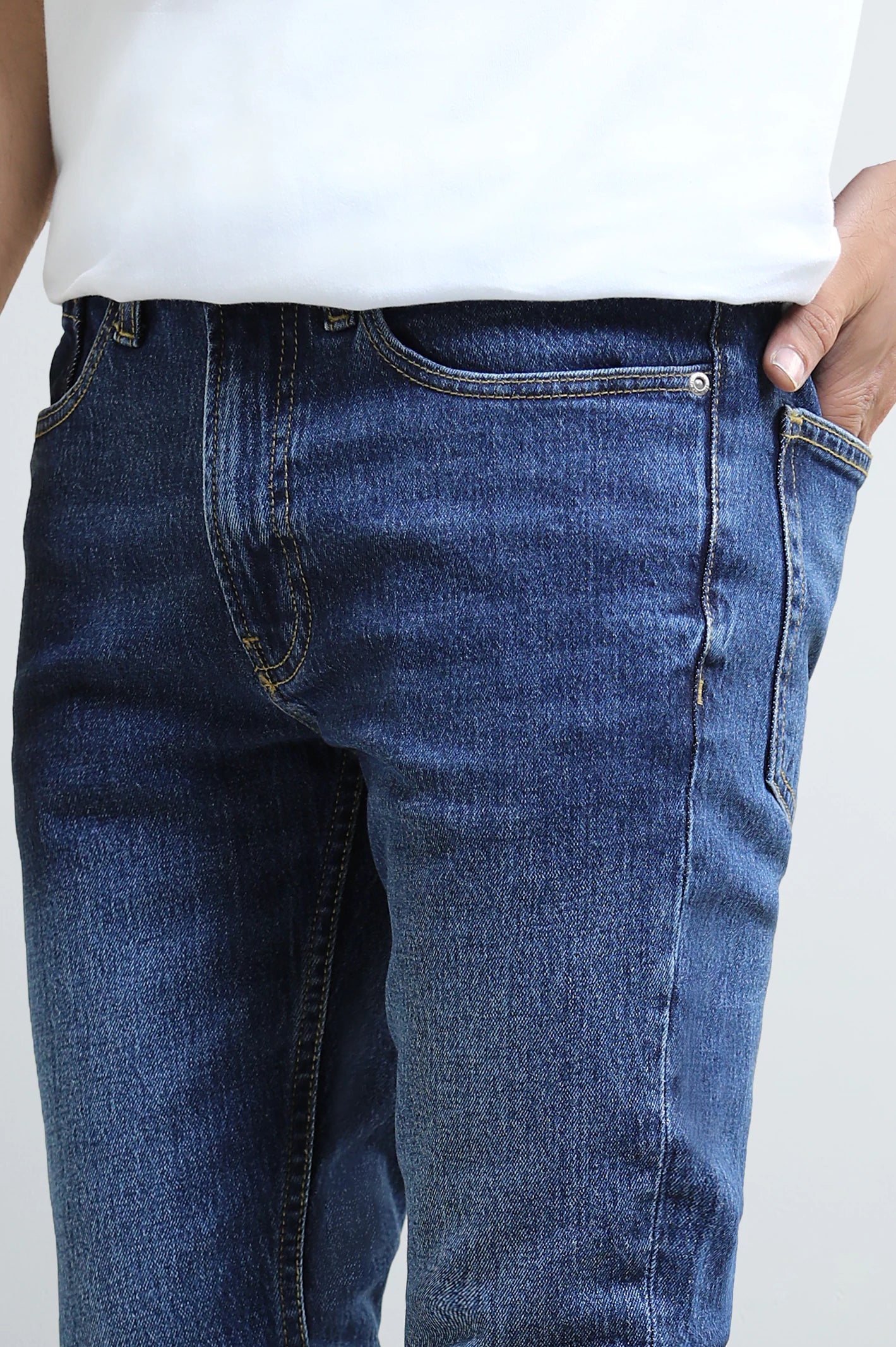 Medium Blue Slim Fit Jeans - Image 2