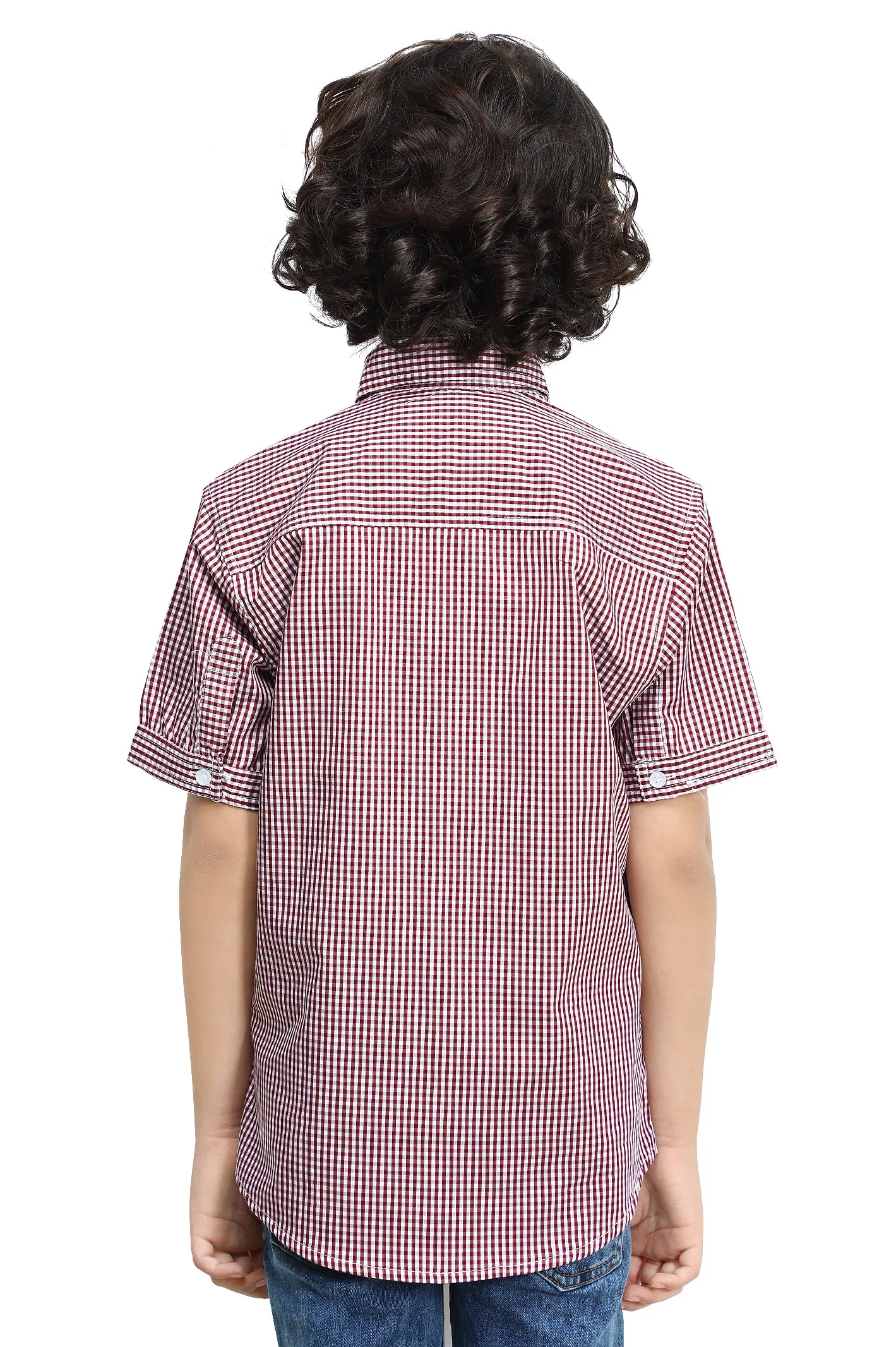 Red Gingham Check Casual Shirt - Image 2