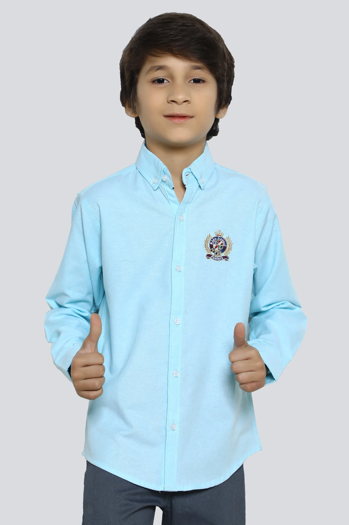 Sea Green Badge Casual Shirt