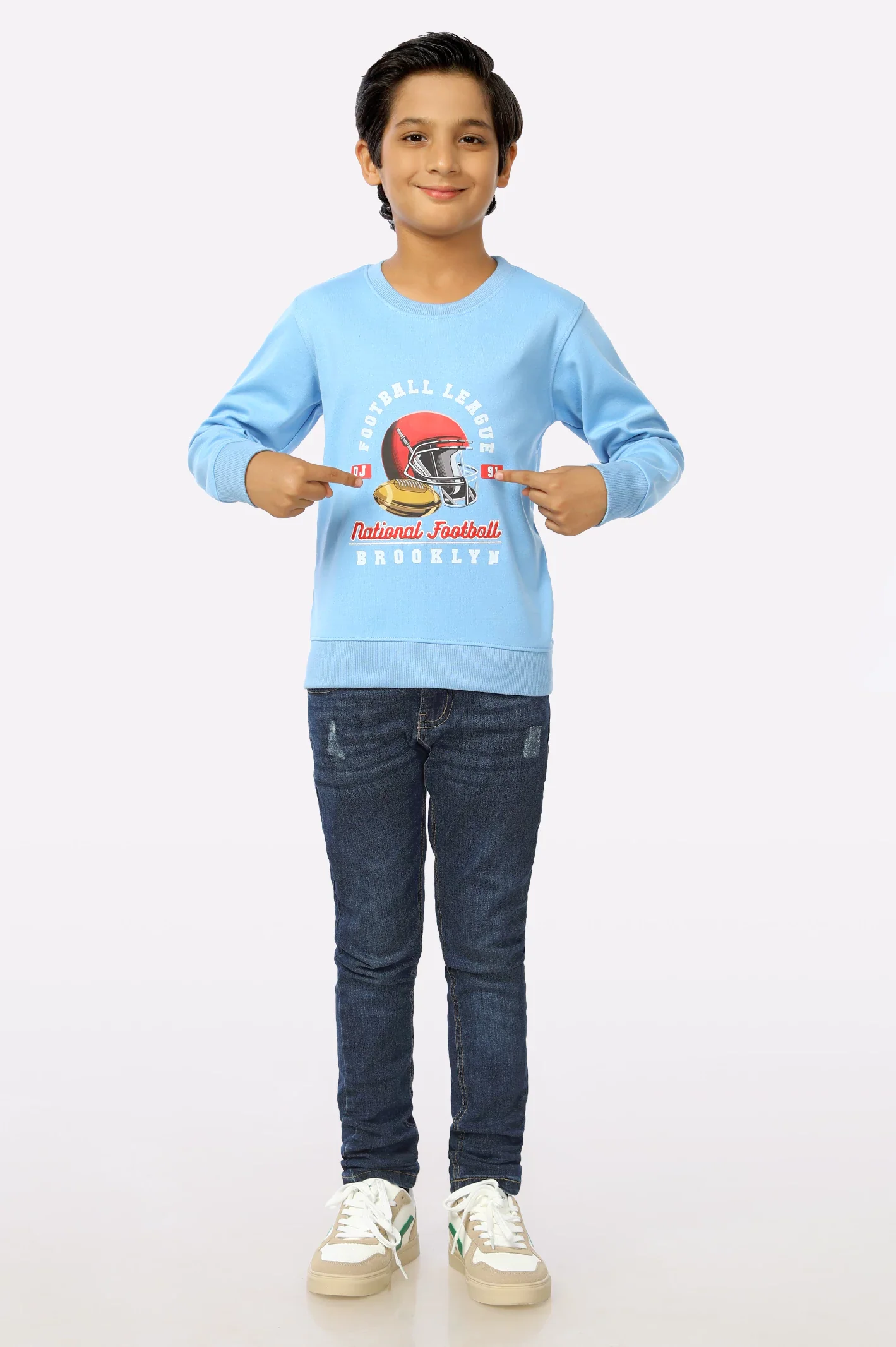 Blue Graphic Printed Boys Sweatshirt - Image 2