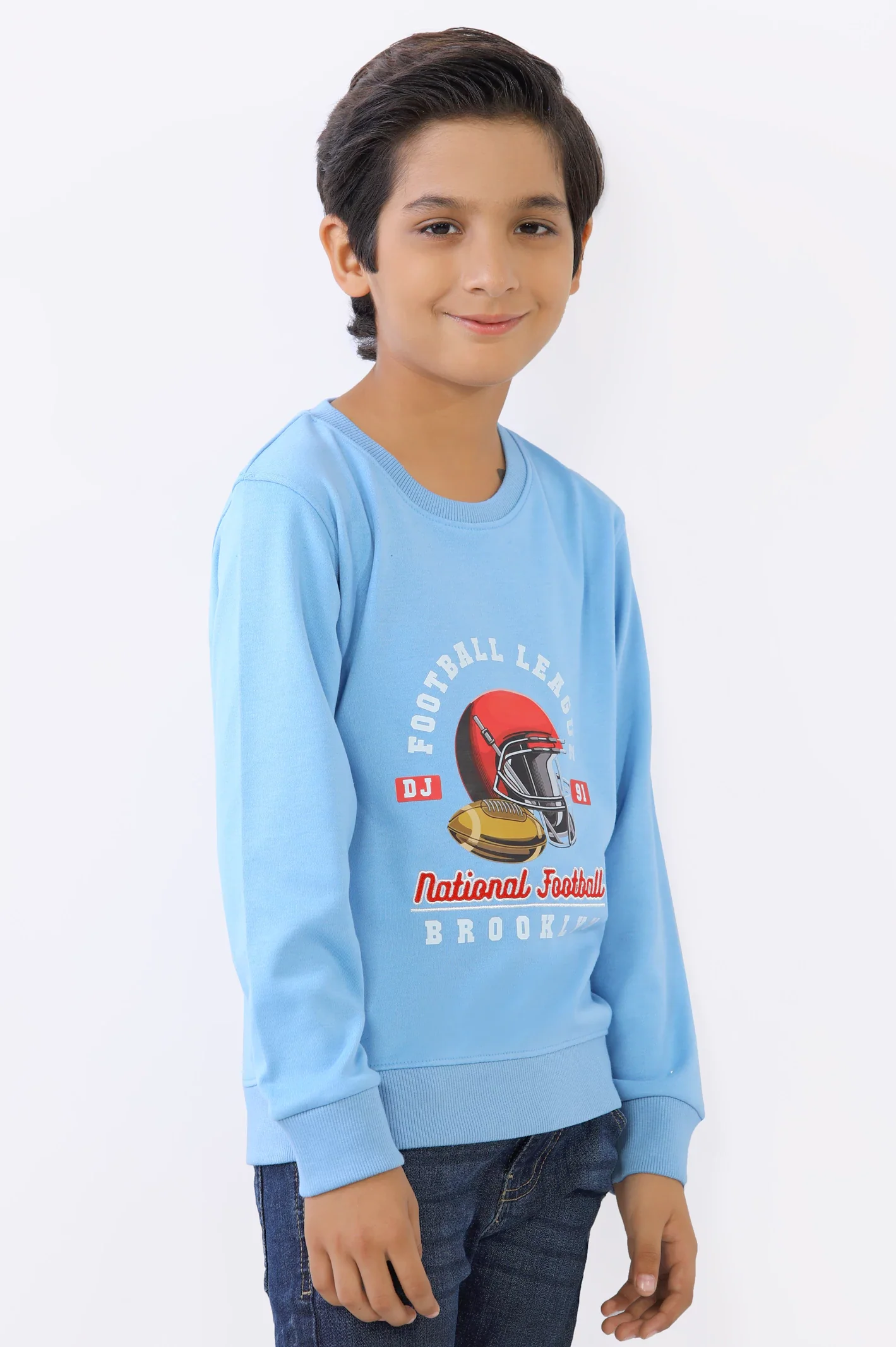 Blue Graphic Printed Boys Sweatshirt - Image 3