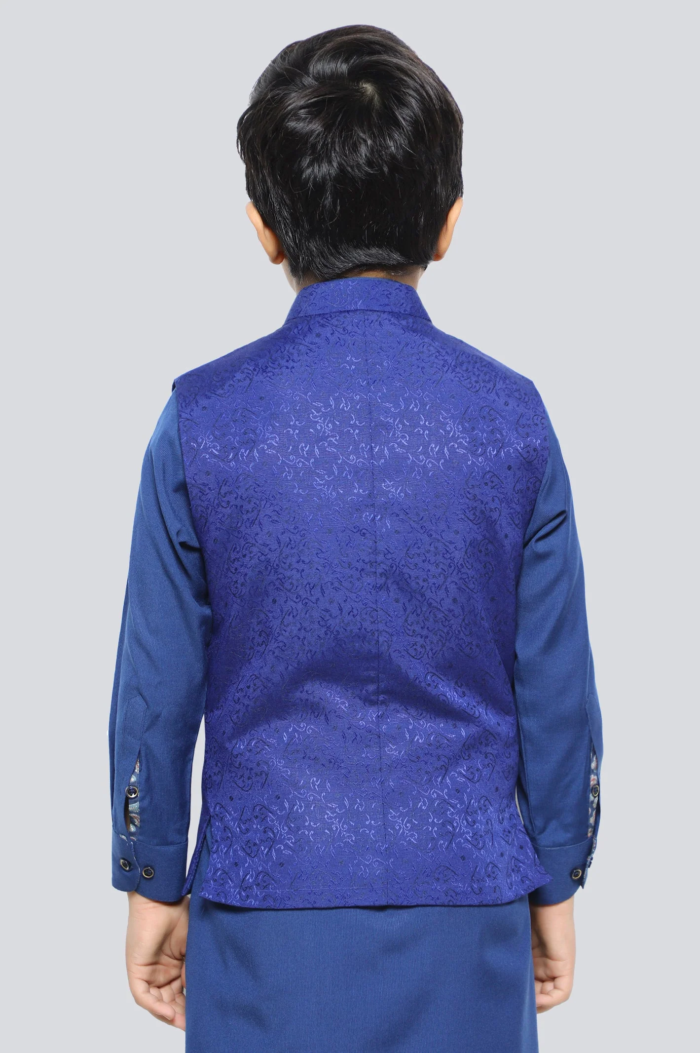 Boys Royal Blue Waist Coat - Image 3