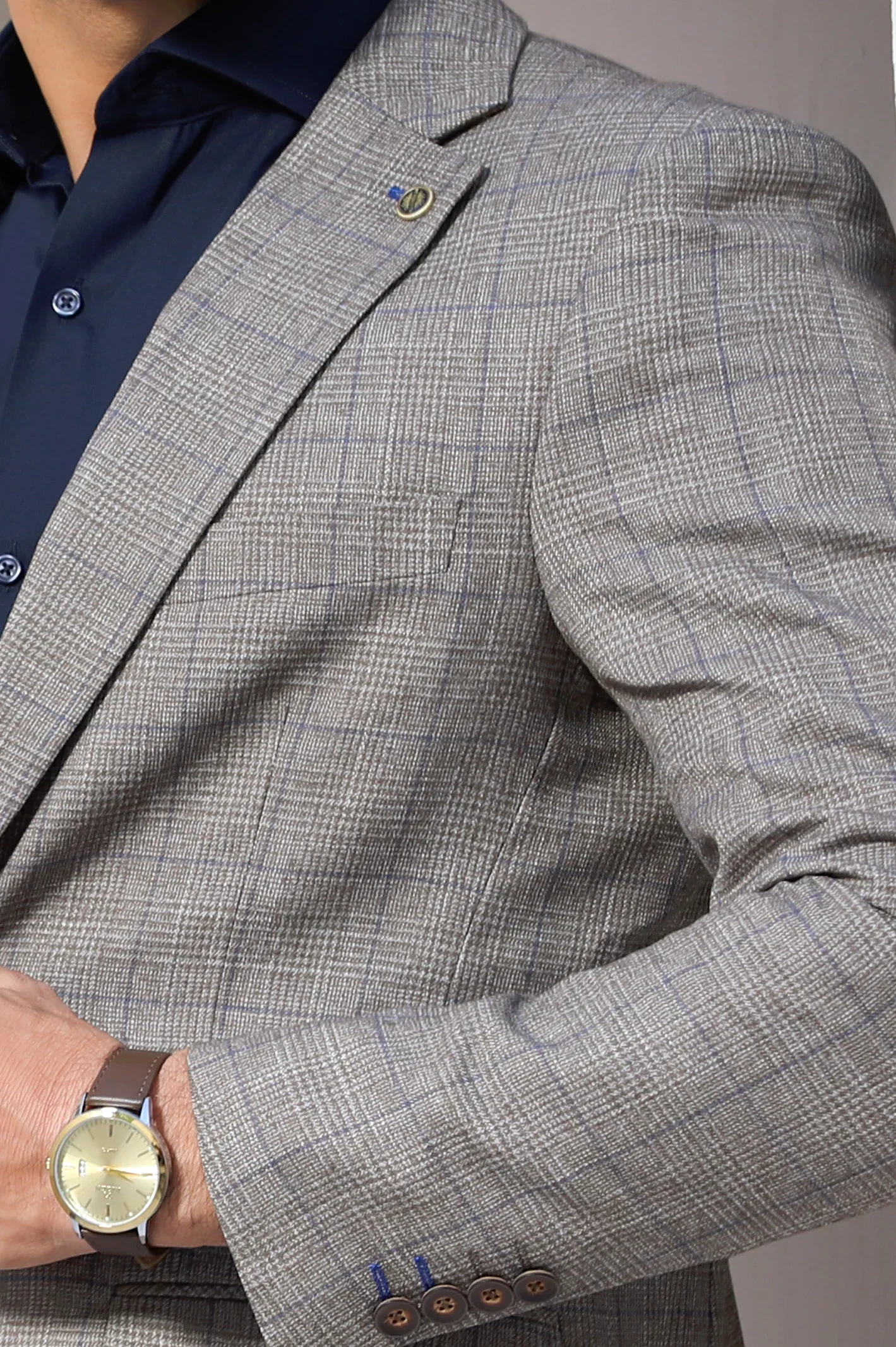 Fawn Glen Plaid Check Blazer for Men - Image 3