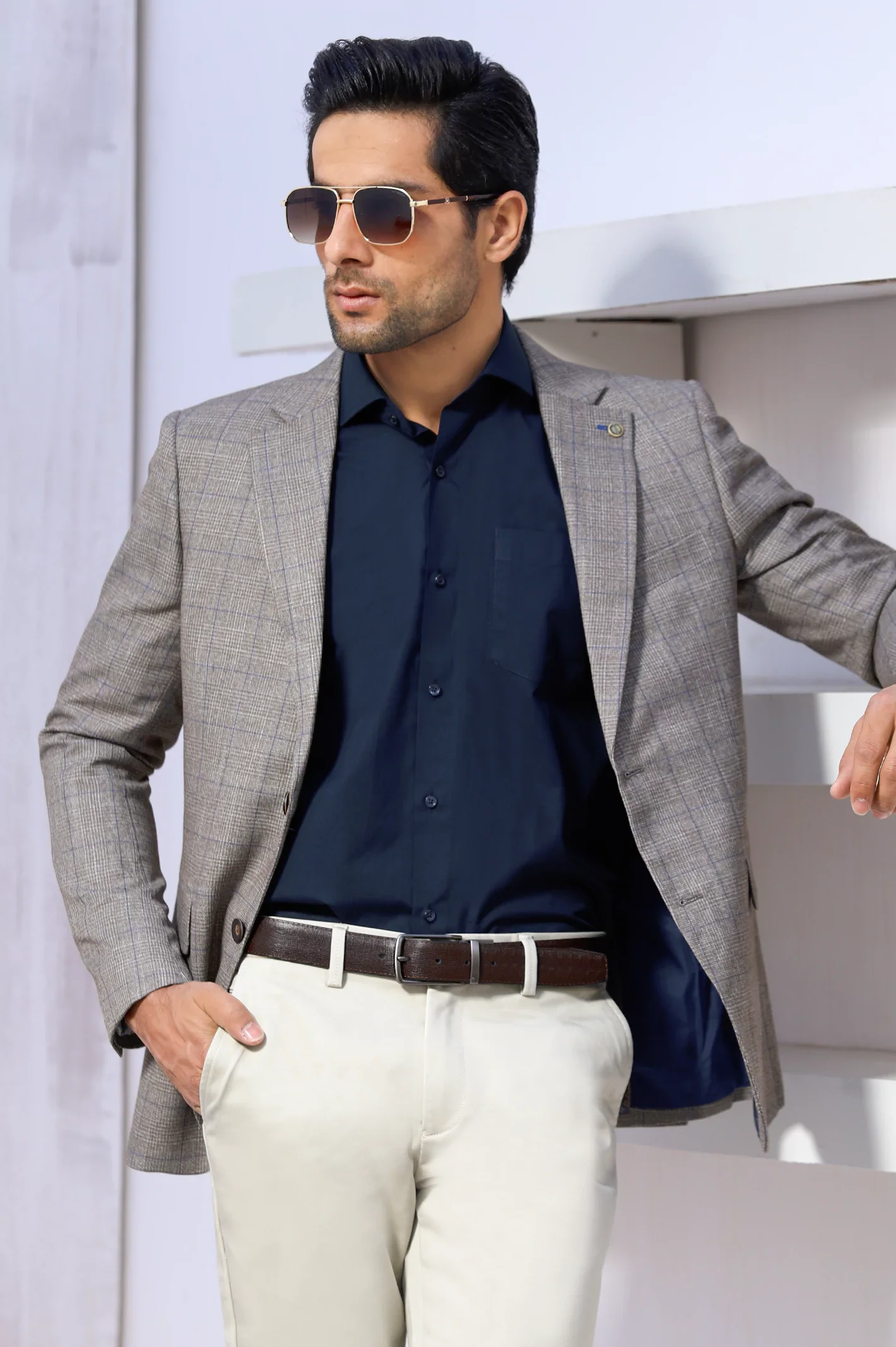 Fawn Glen Plaid Check Blazer for Men - Image 4