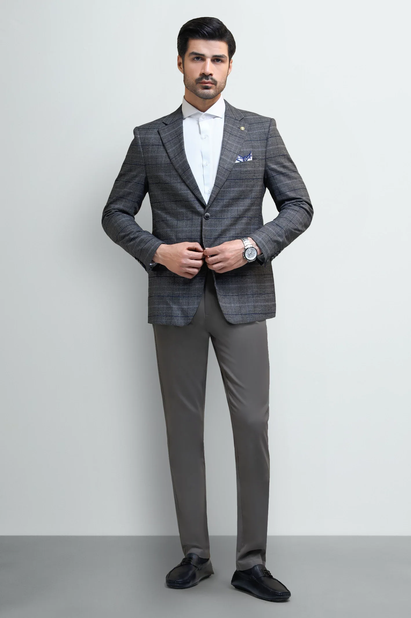 Men's Two Button Glen Plaid Blazer - Image 2