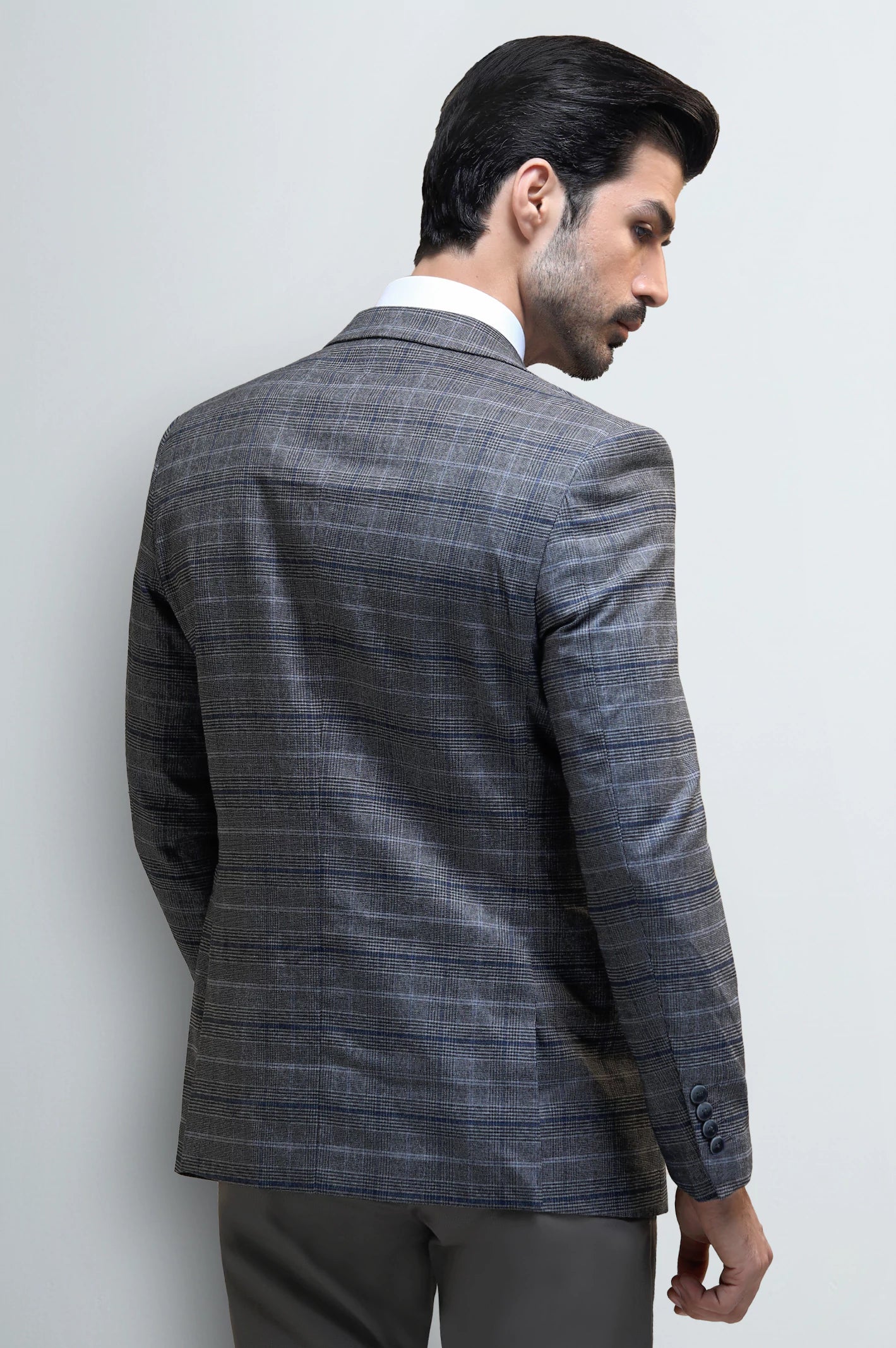 Men's Two Button Glen Plaid Blazer - Image 5