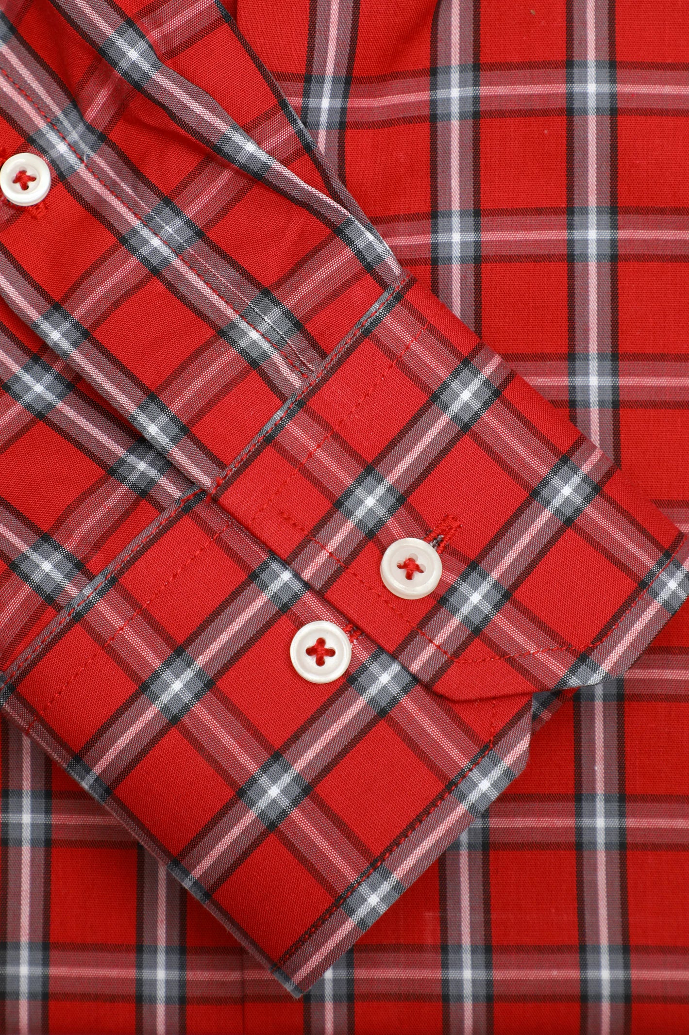Red Windowpane Casual Shirt - Image 3
