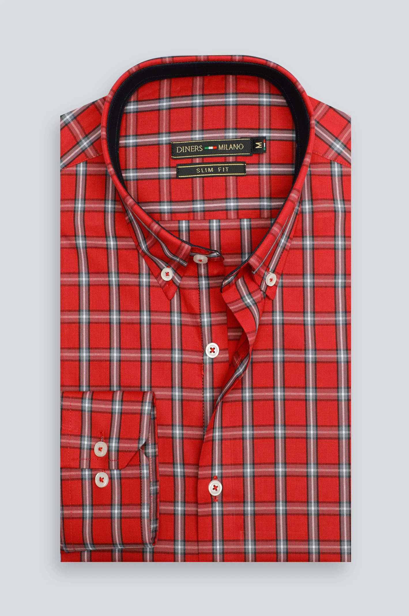 Red Windowpane Casual Shirt - Image 4