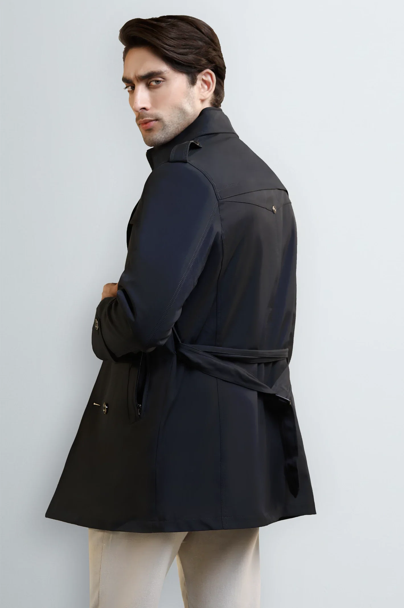 Double-Breasted Overcoat with Detachable Jacket - Image 4