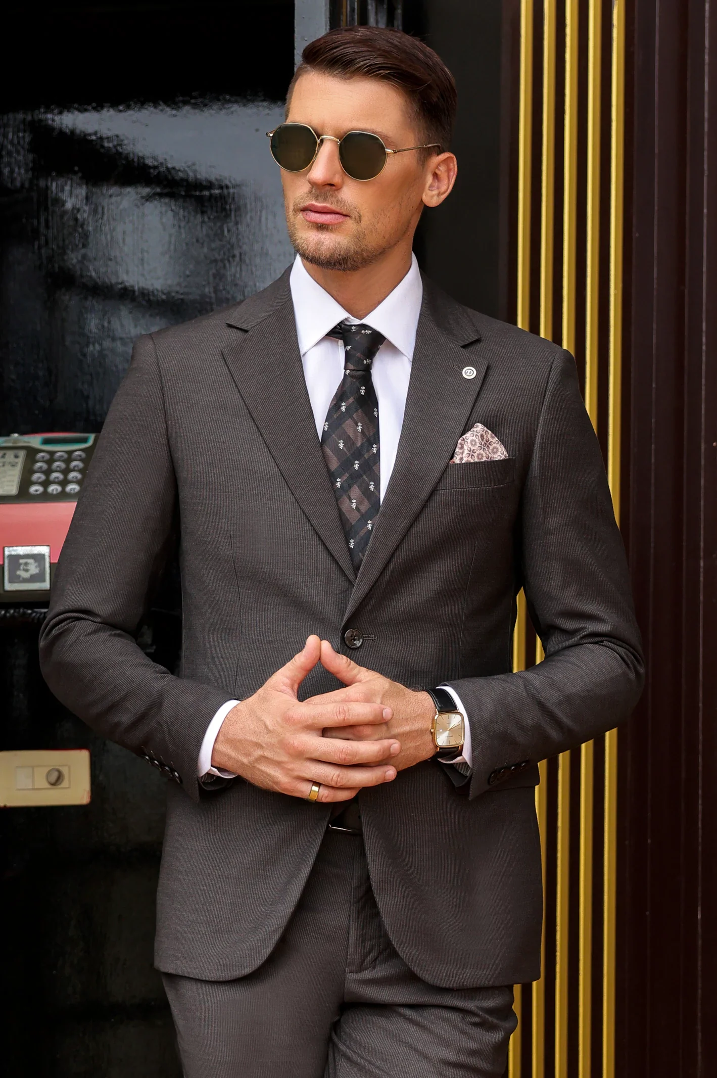 Dark Brown Formal 2PC Suit - Image 2