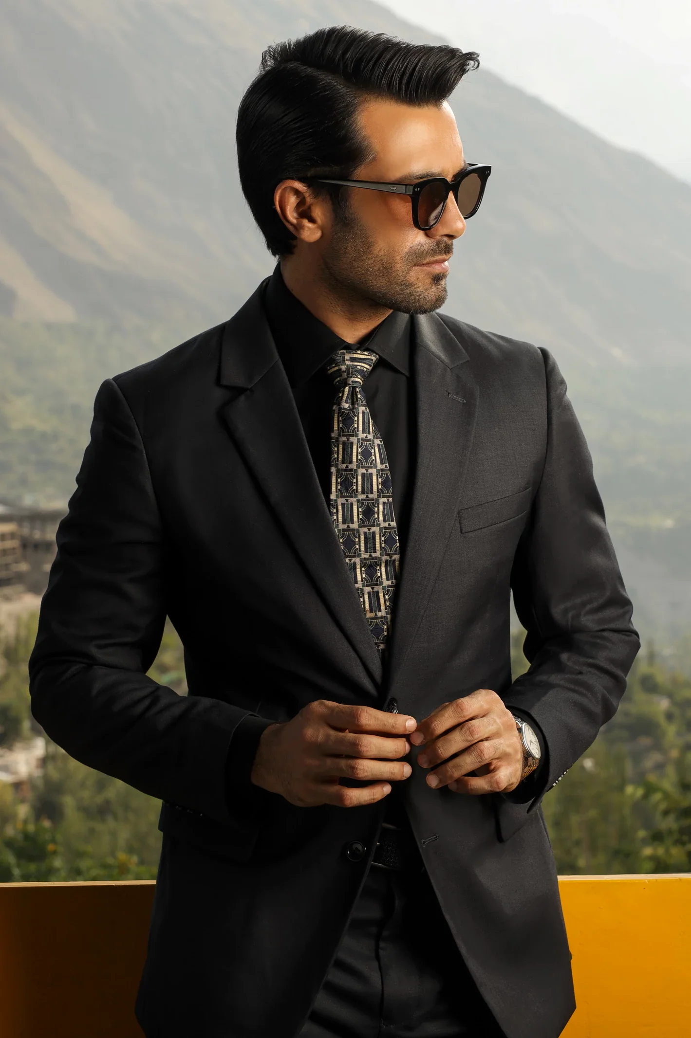 2PC Coffee Grey Suit for Men's - Image 4
