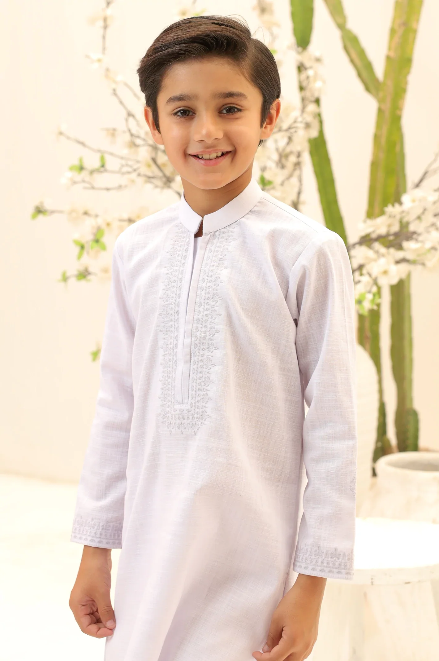 White Boys Kurta Pajama - Image 2