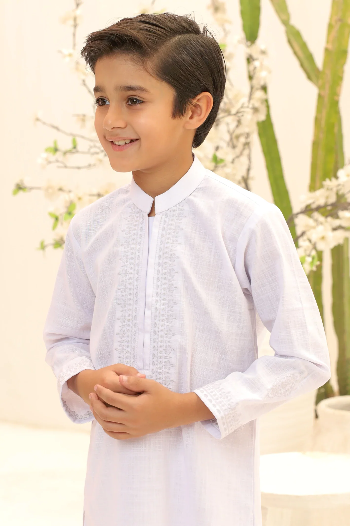 White Boys Kurta Pajama - Image 3
