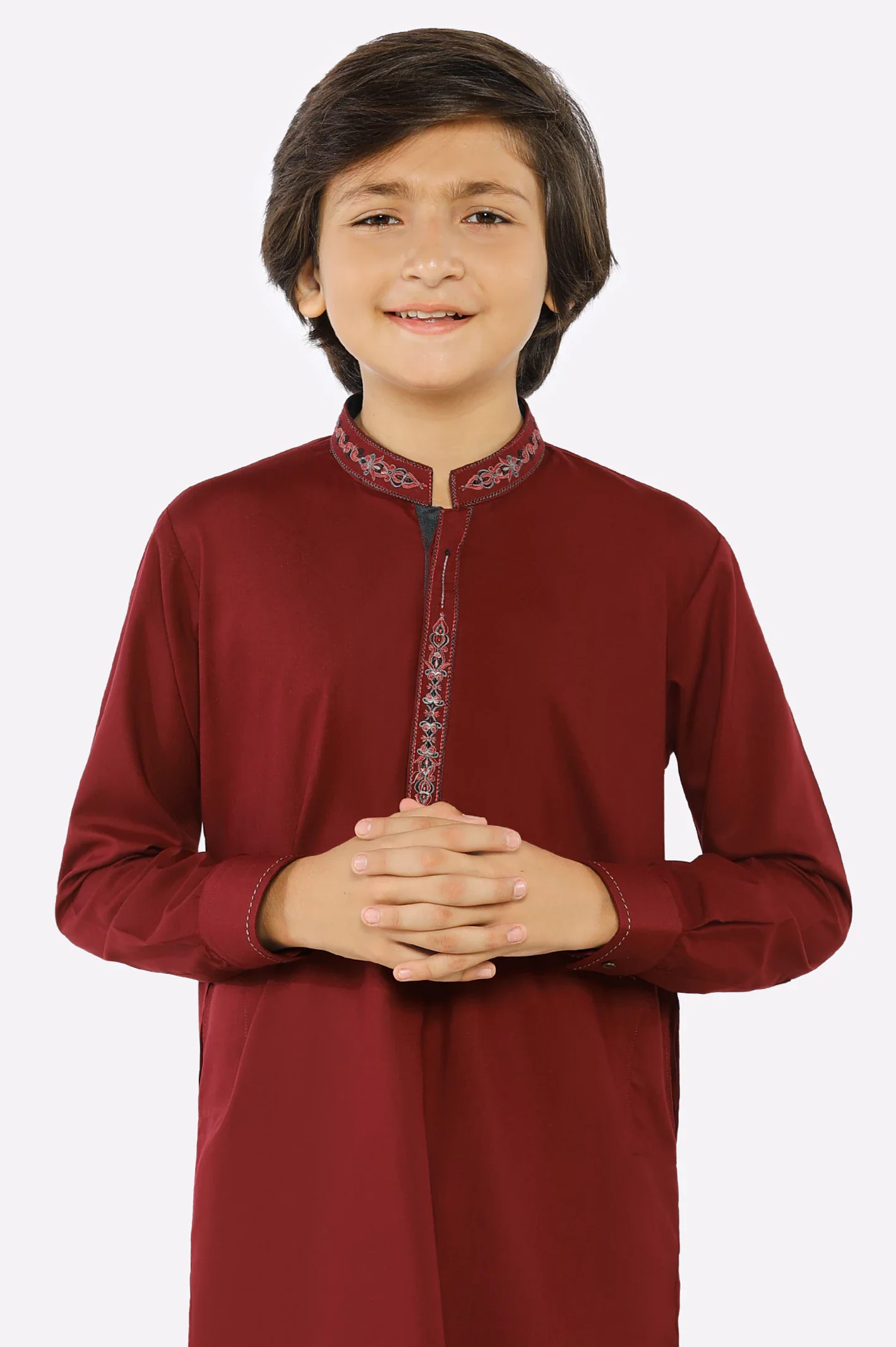 Maroon Boys Kurta Pajama - Image 3