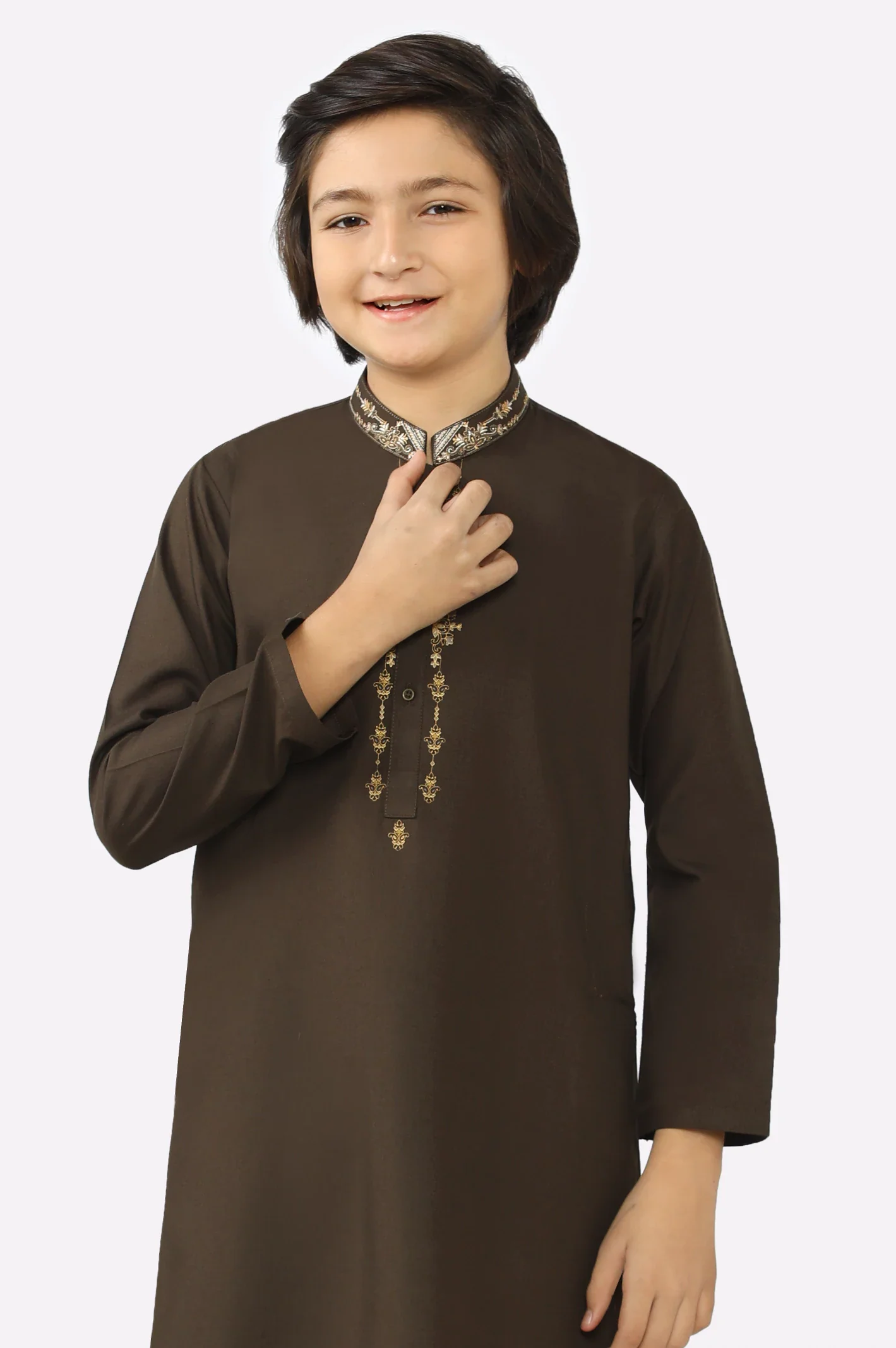 Brown Boys Kurta Pajama - Image 2