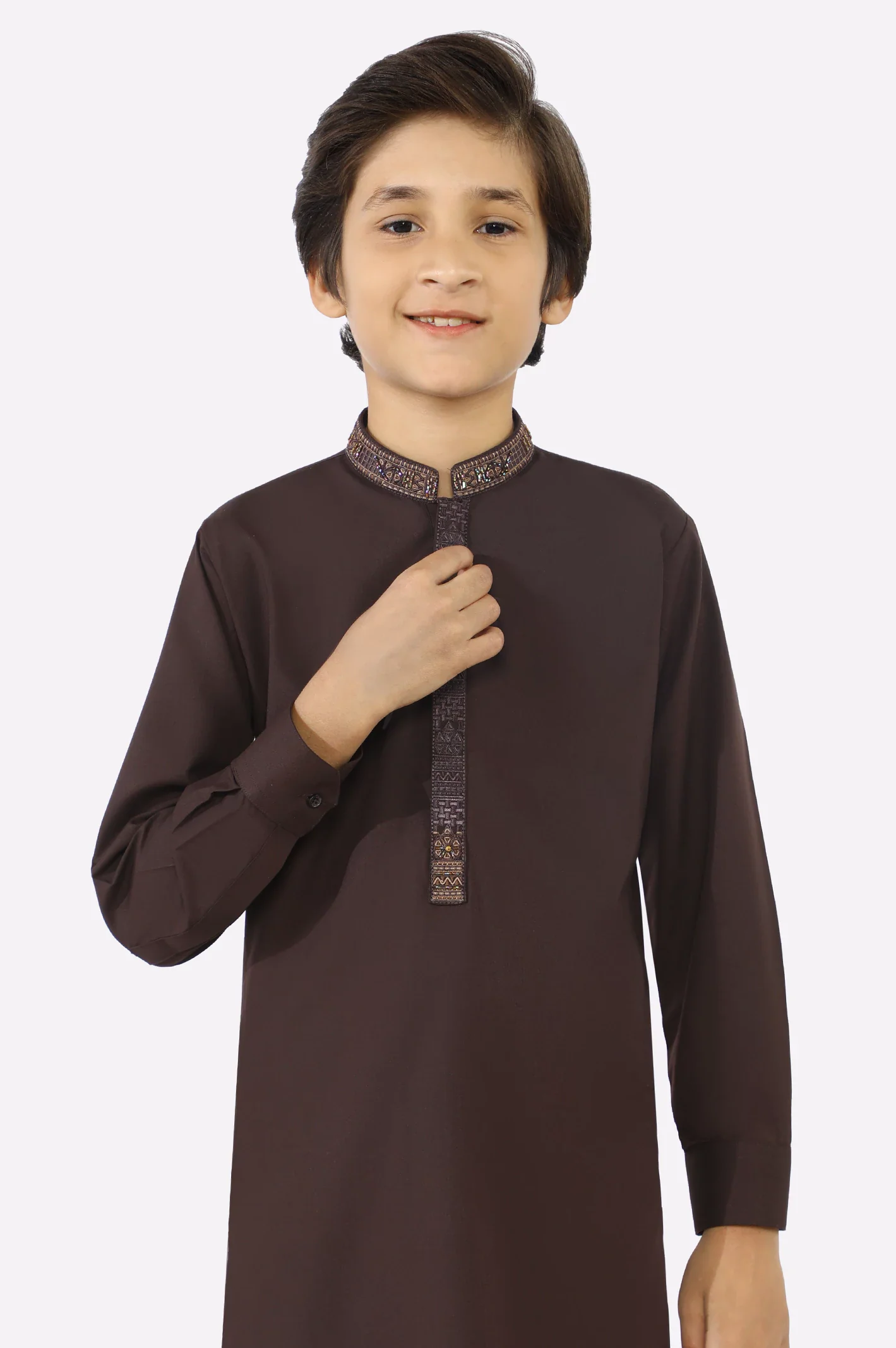Bargundy Boys Kurta Pajama - Image 2