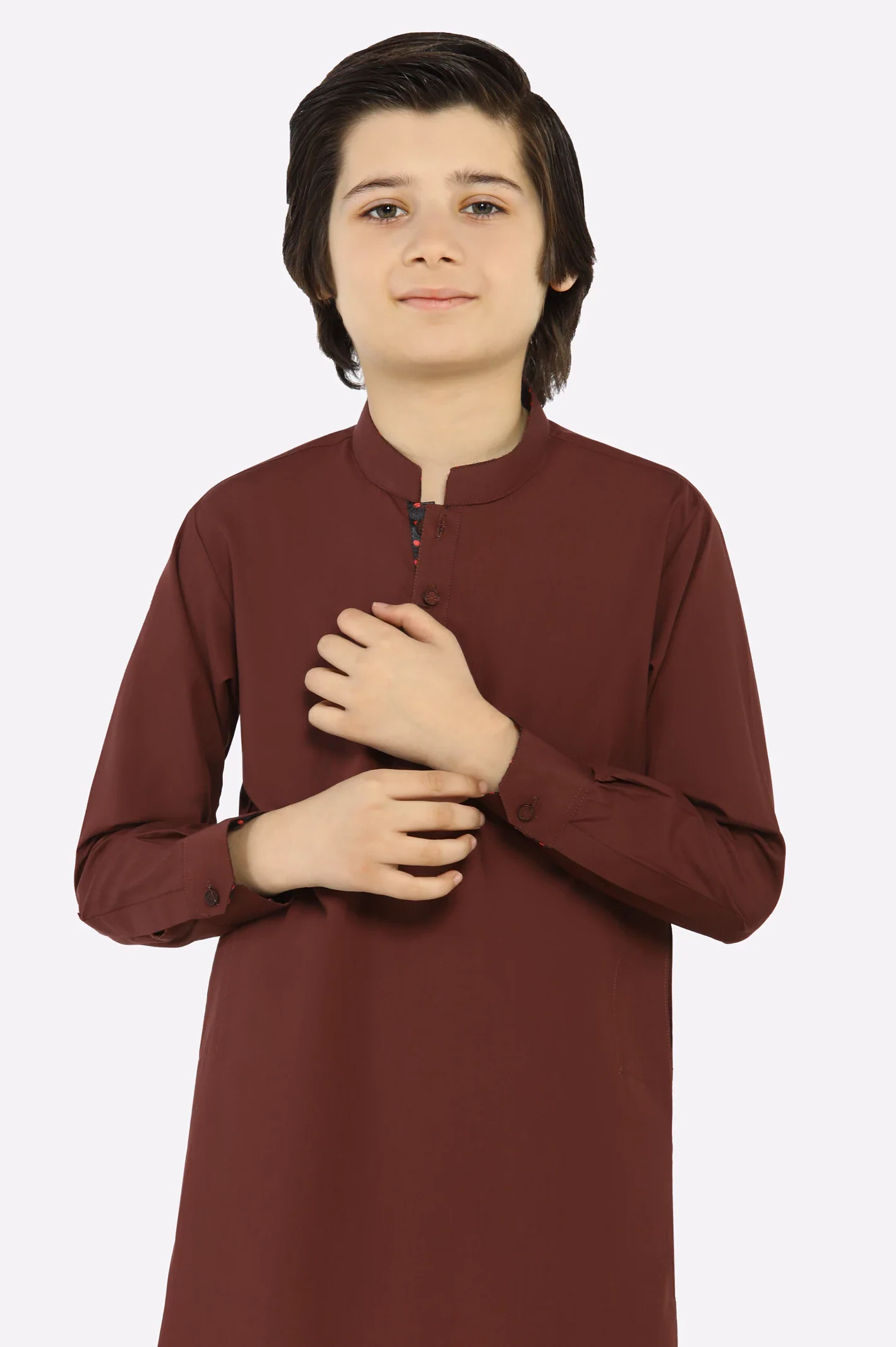 Maroon Boys Kurta Pajama - Image 2