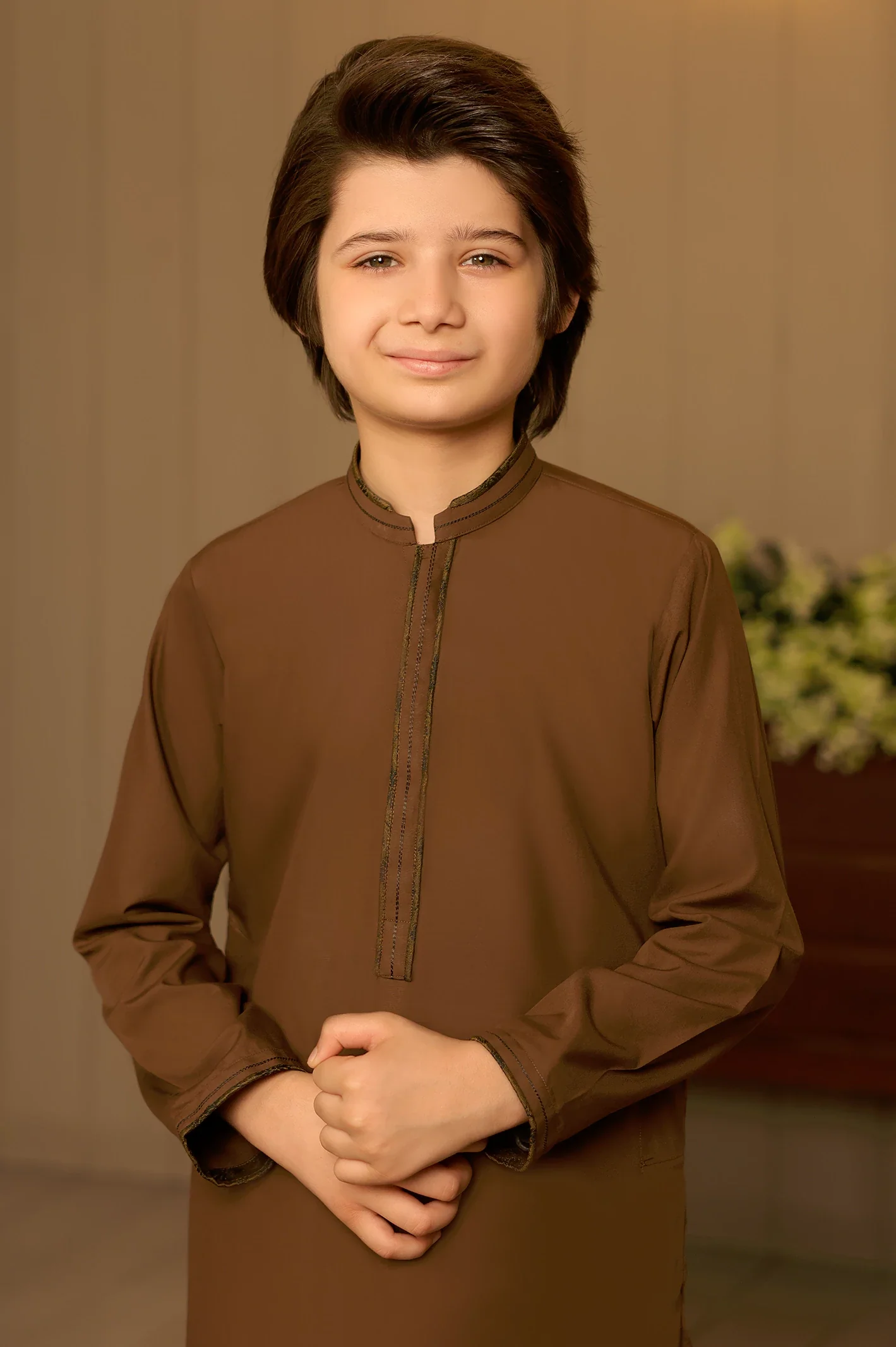 Brown Boys Kurta Pajama - Image 2
