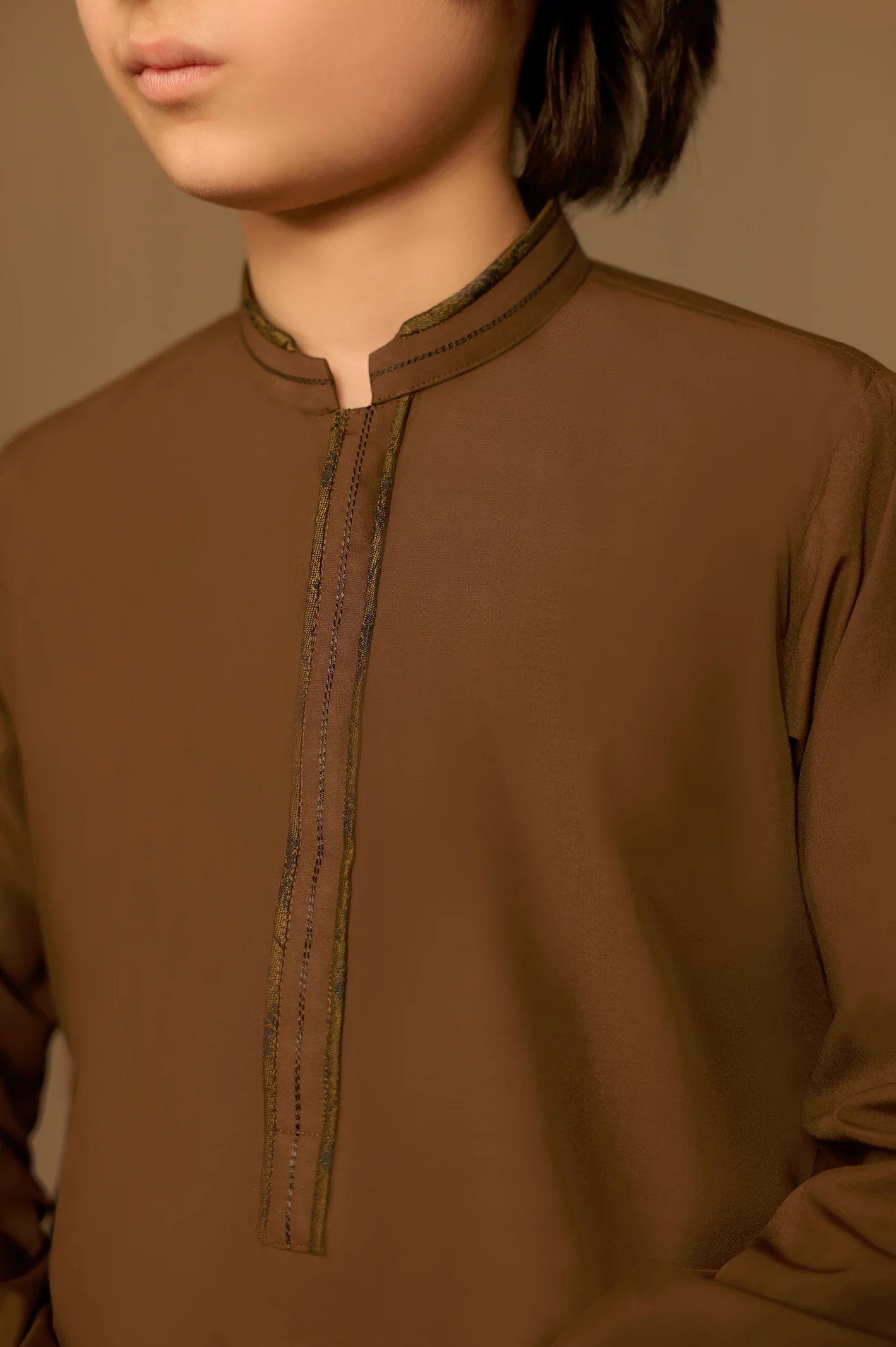 Brown Boys Kurta Pajama - Image 3