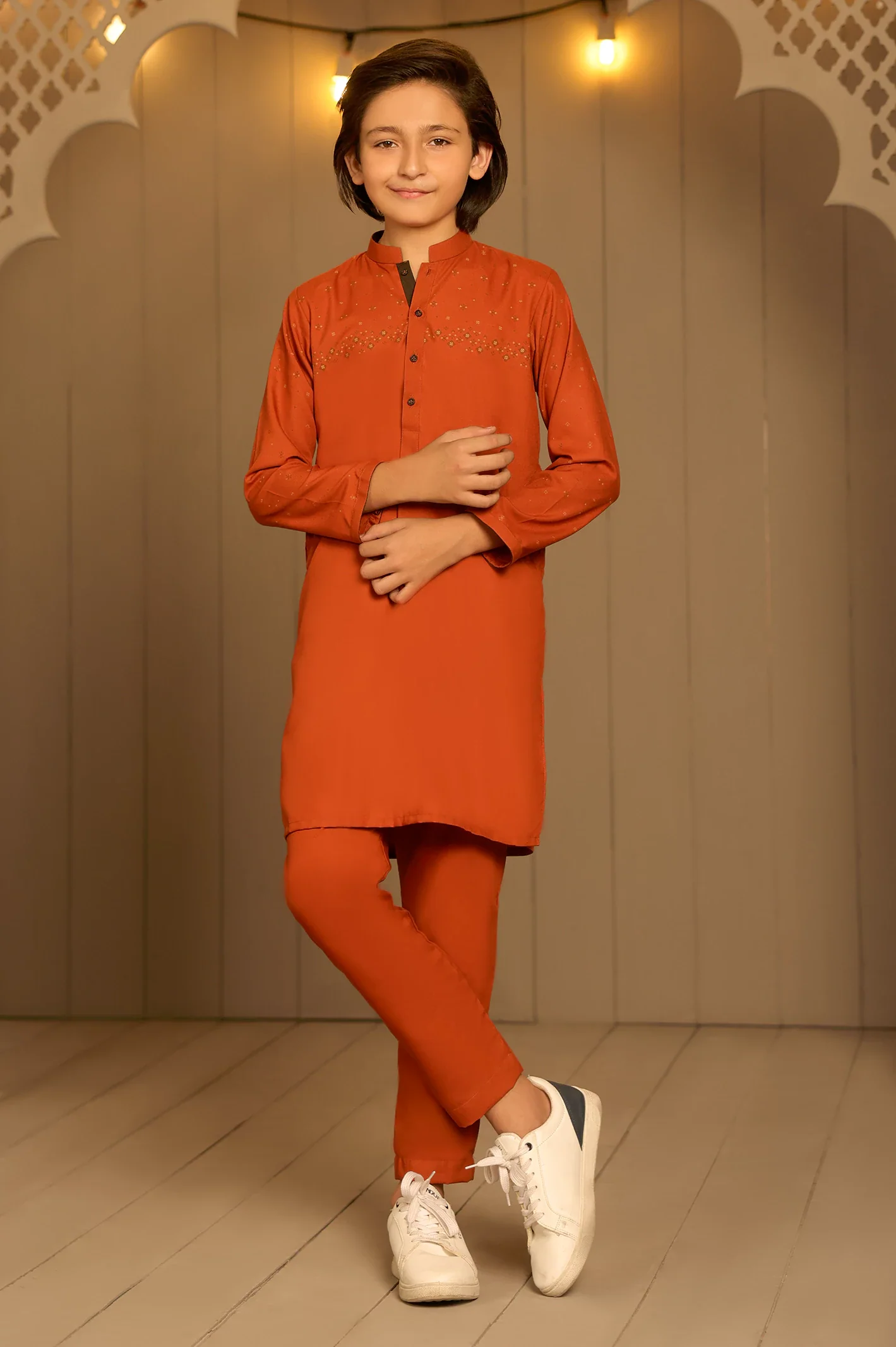 Red Boys Kurta Pajama - Image 3