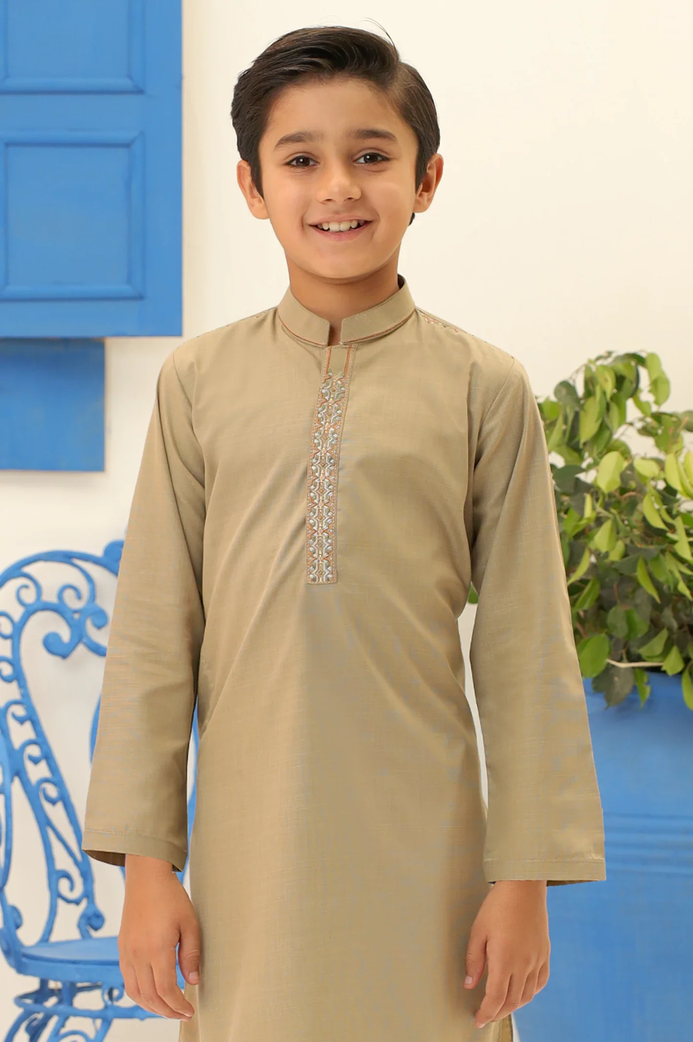 Light Green Boys Kurta Pajama - Image 3