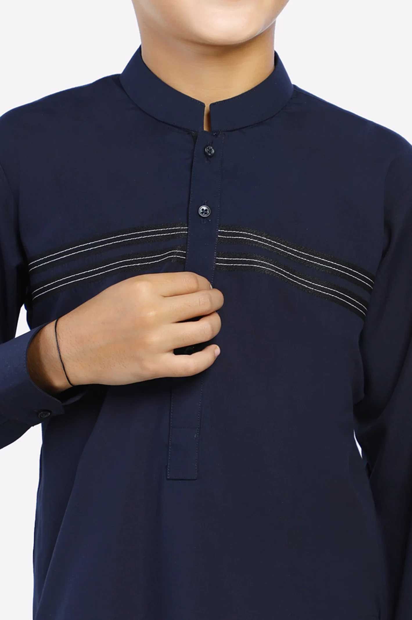 Navy Blue Boys Kurta Pajama - Image 3