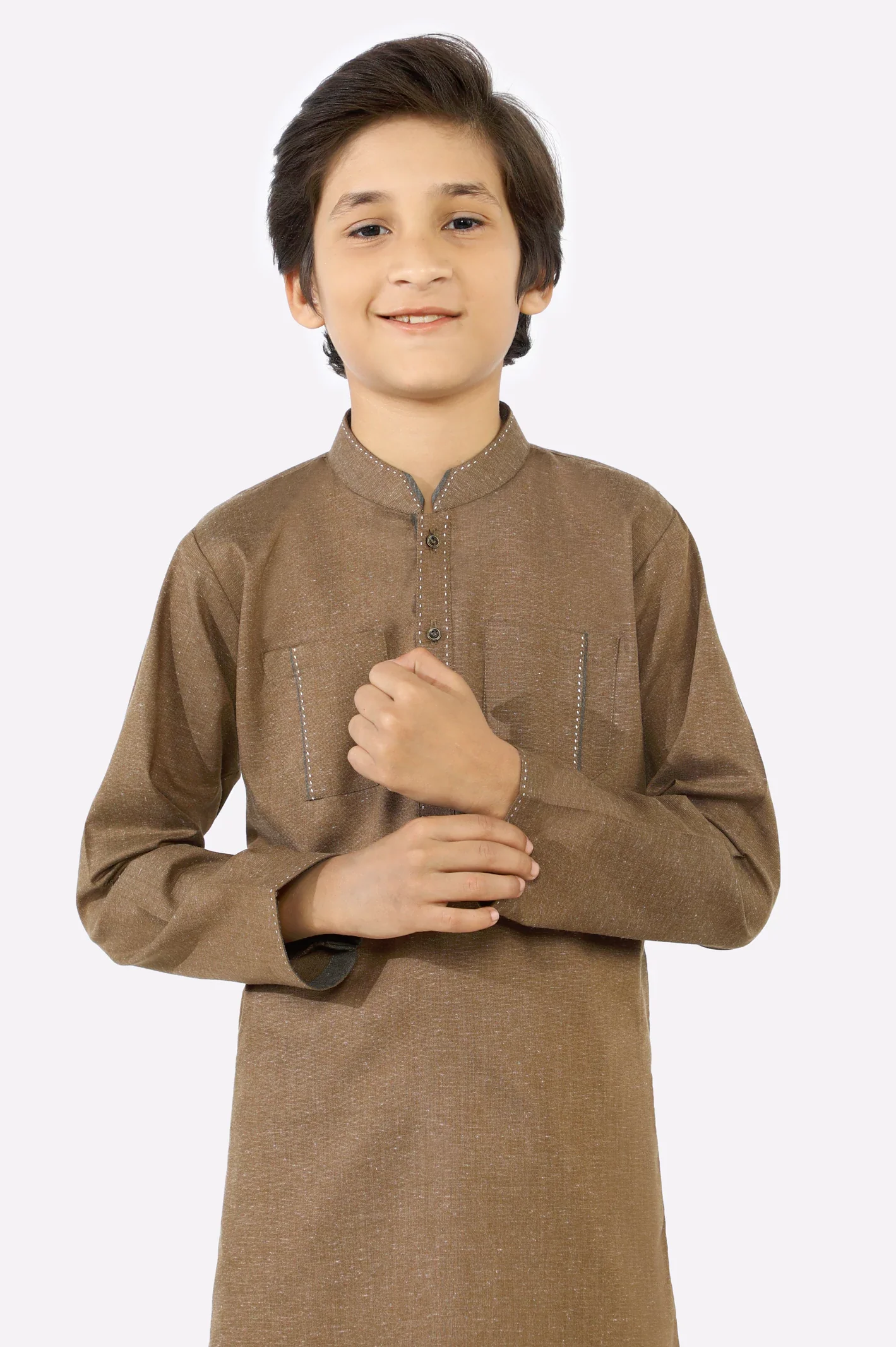 Light Brown Boys Kameez Shalwar - Image 2