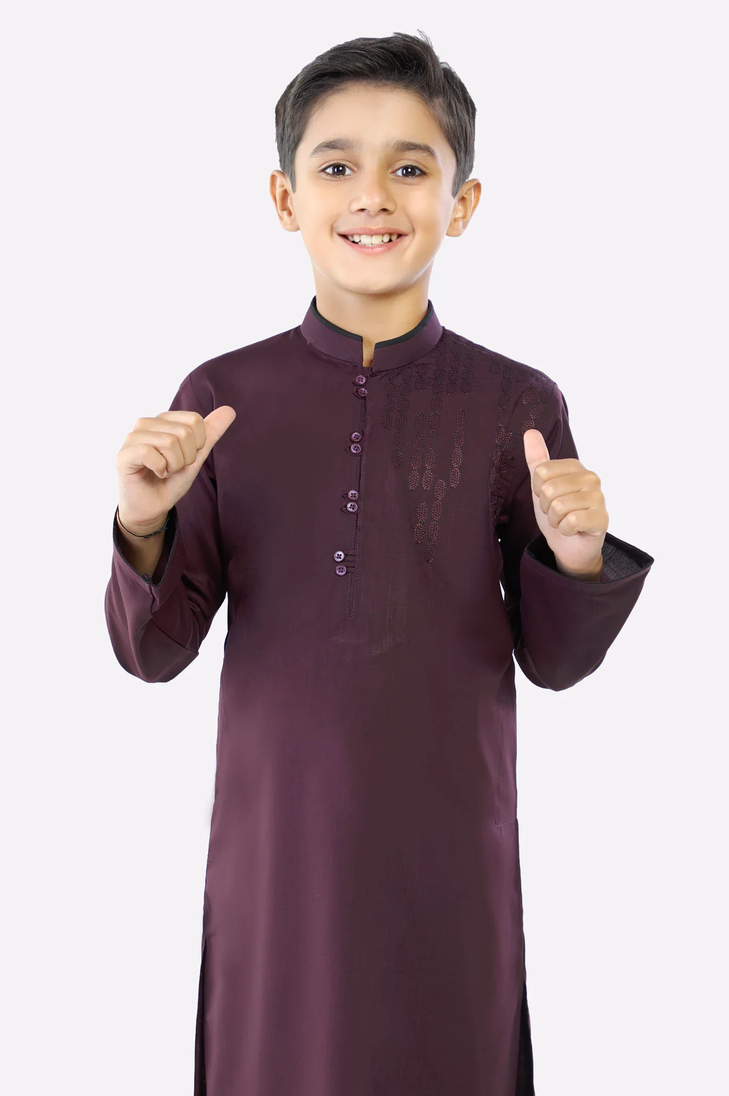 Dark Purple Boys Shalwar Kameez - Image 2