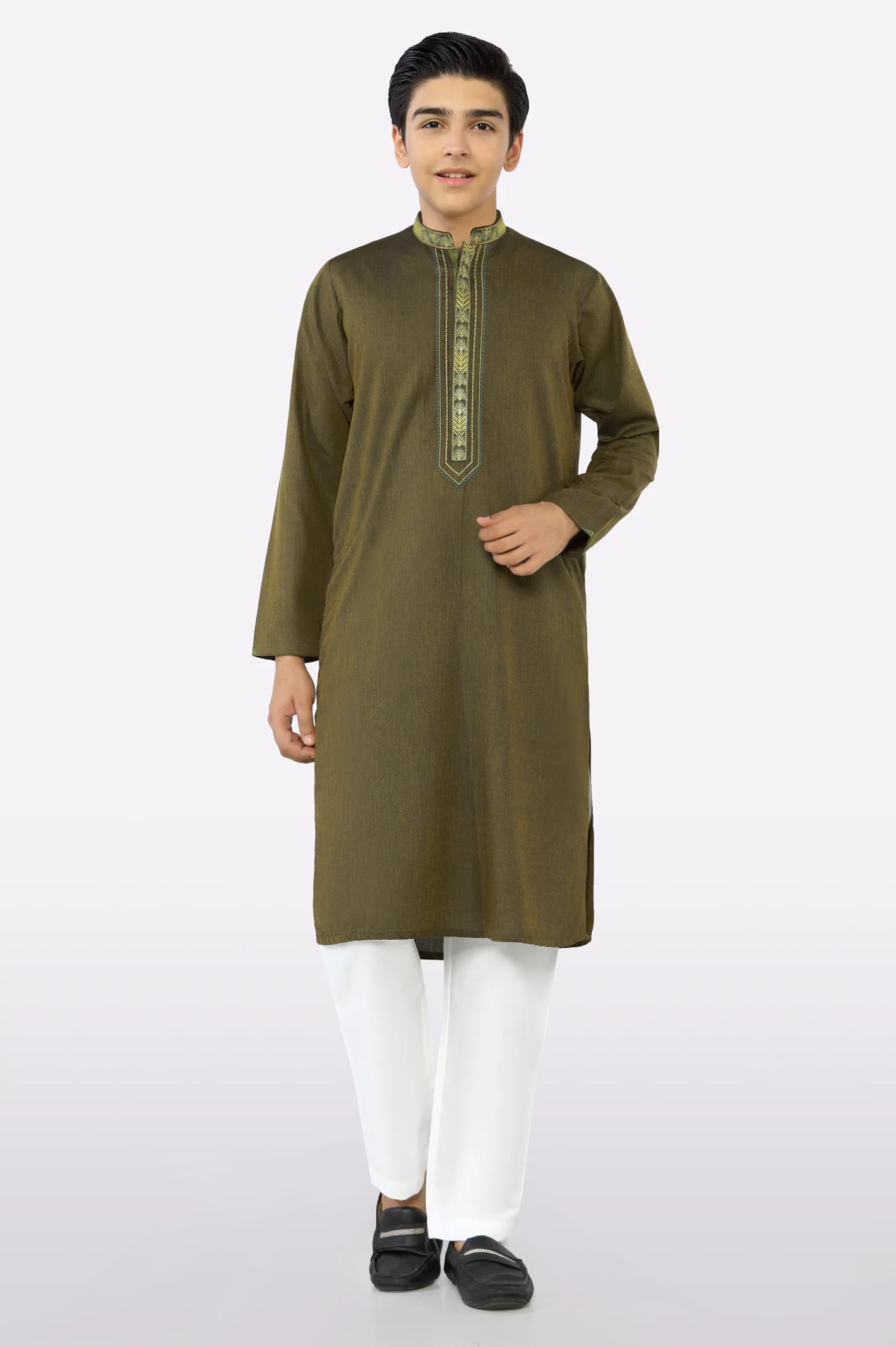 Dark Green Teens Kurta Pajama