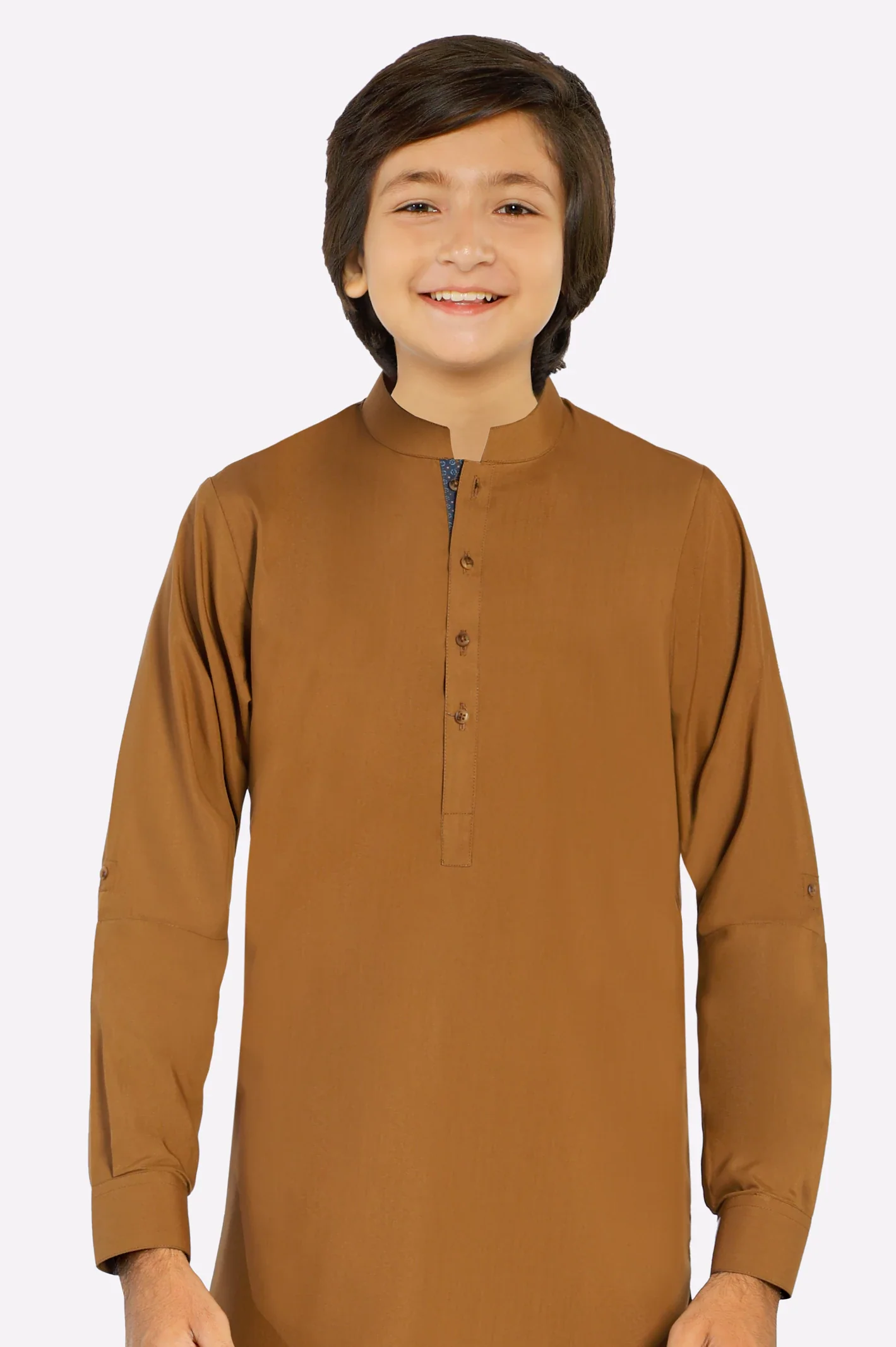 Brown Teens Kurta Pajama - Image 2
