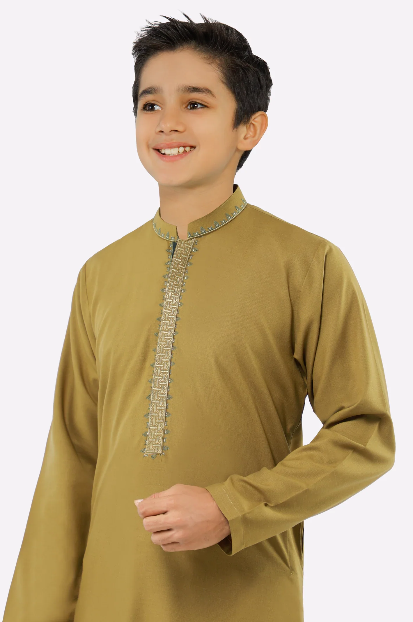 Olive Teens Kurta Pajama - Image 2