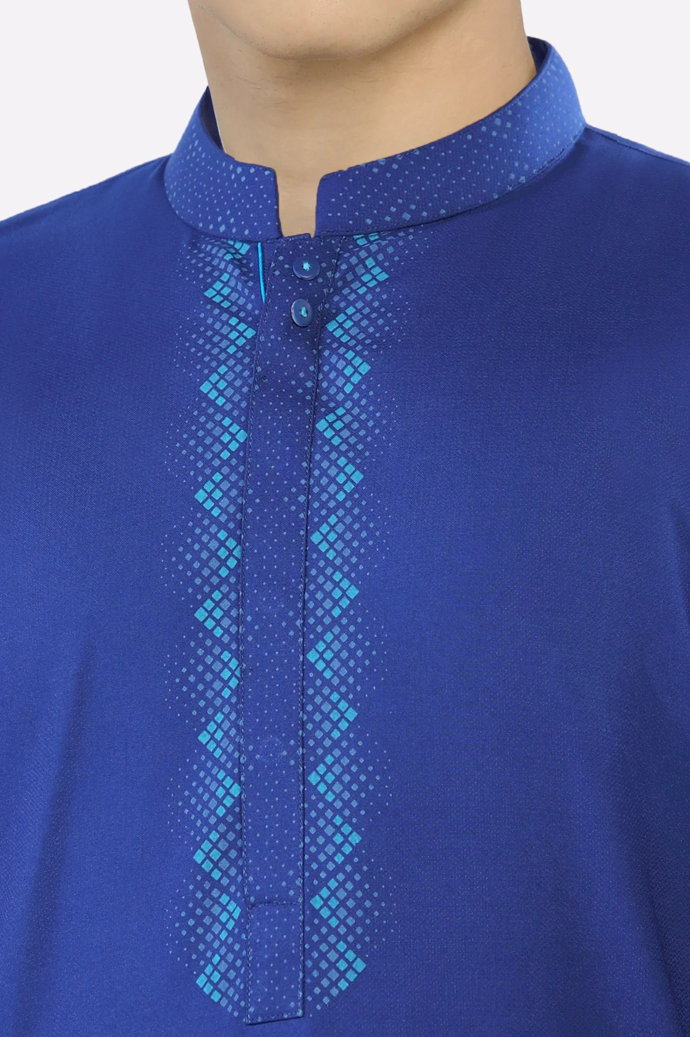 Royal Blue Teens Kurta Pajama - Image 3