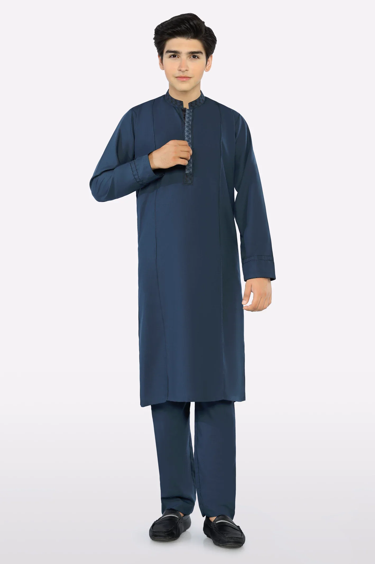 Teal Blue Teens Kurta Pajama
