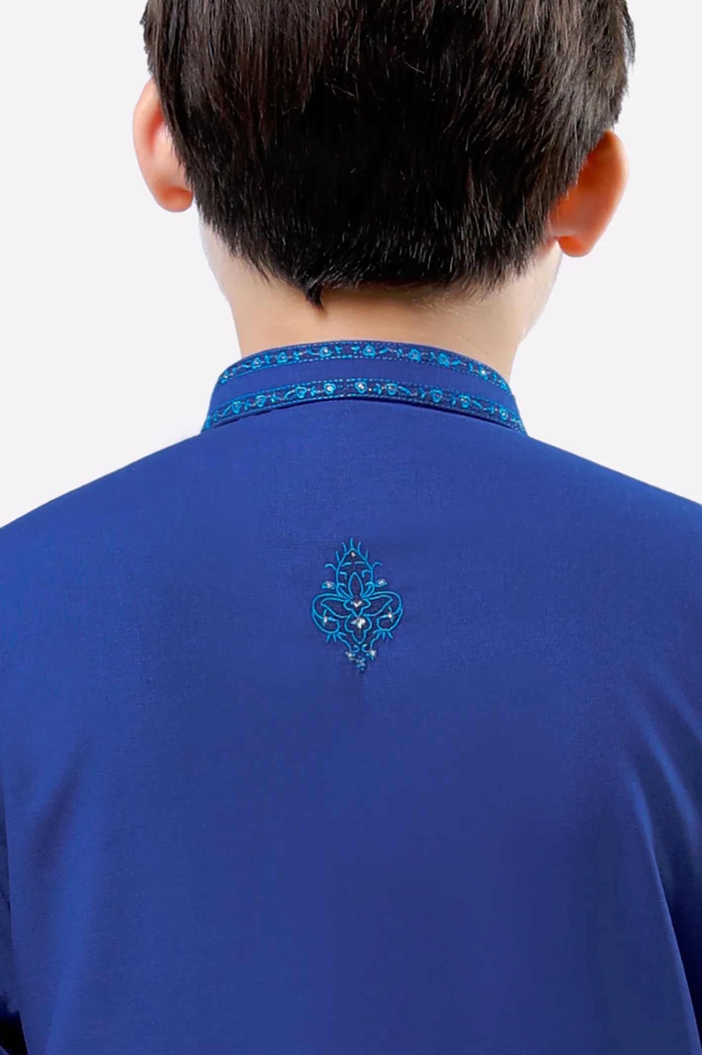 Royal Blue Teens Kurta Pajama - Image 4